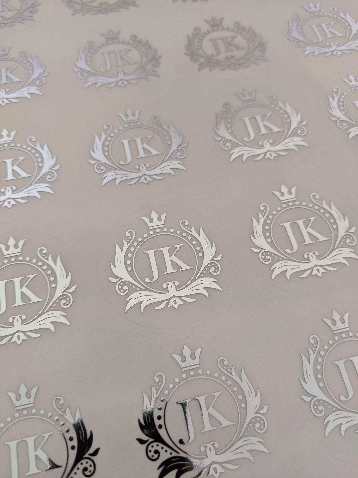E&L Designs Clear Foil Monogram Flourish Stickers