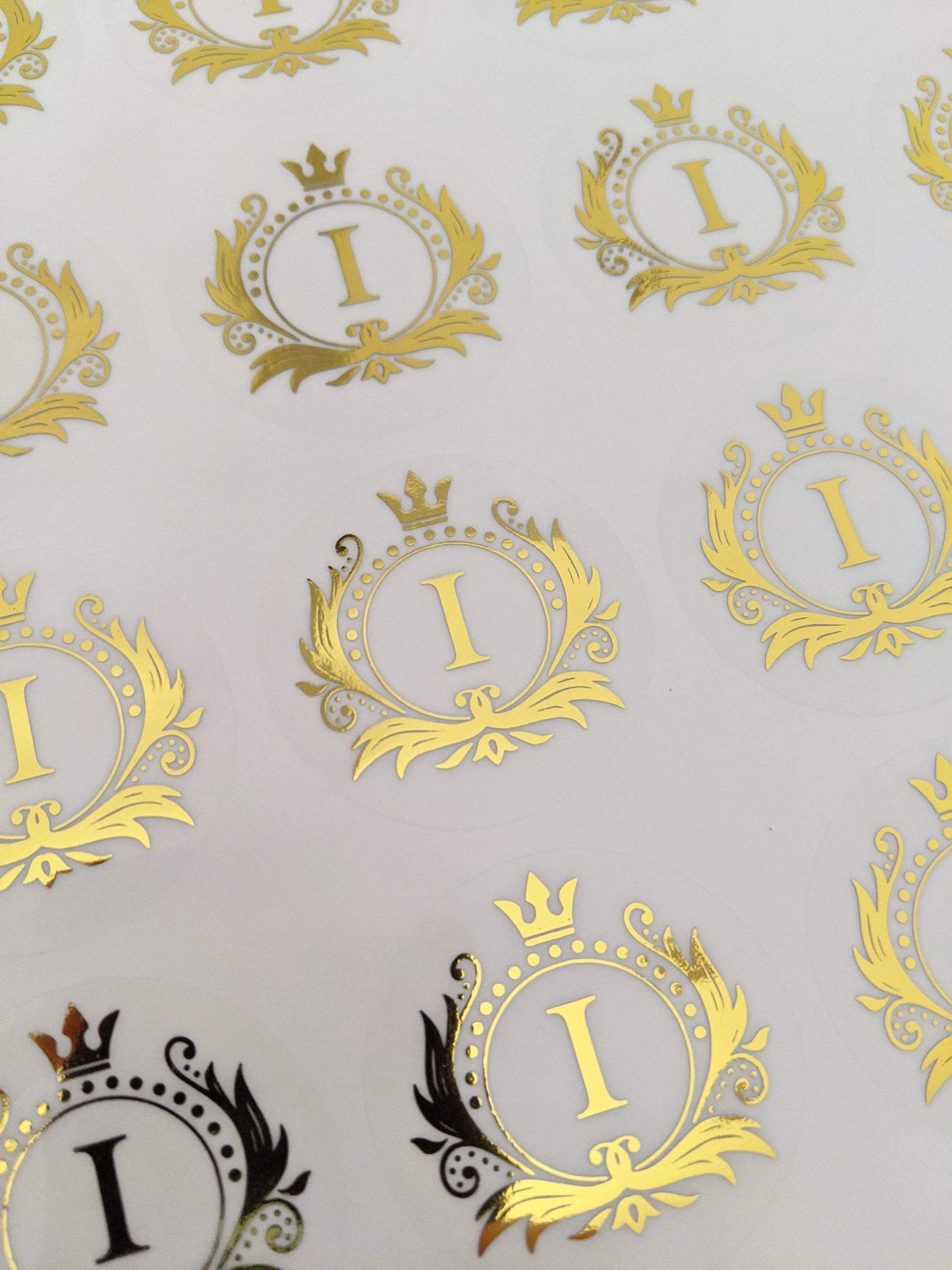 E&L Designs Clear Foil Monogram Flourish Stickers