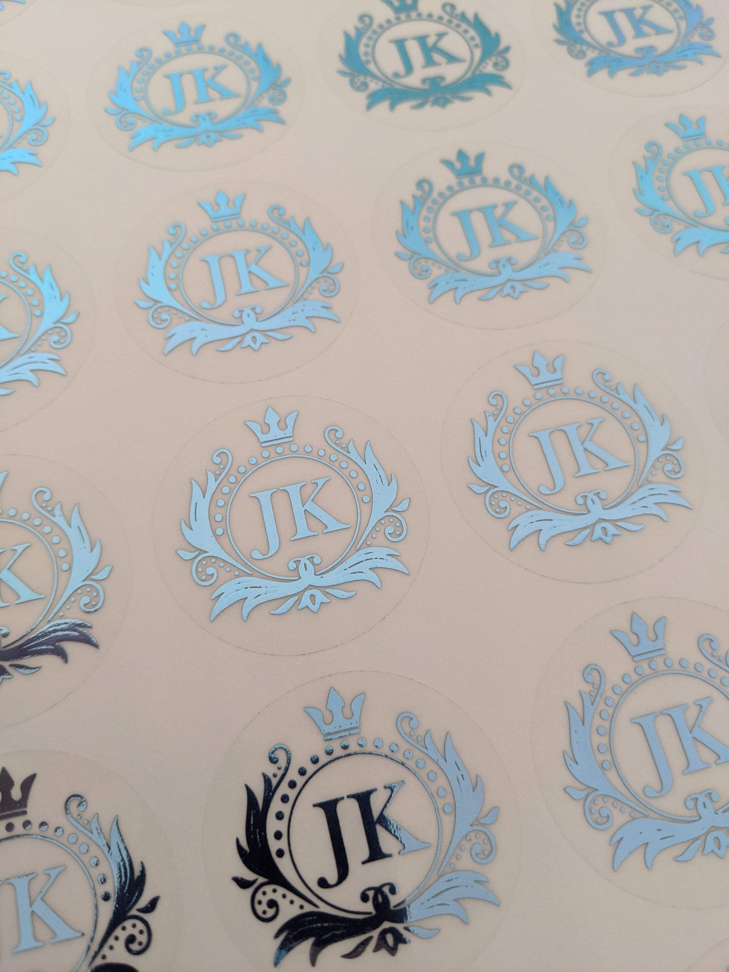 E&L Designs Clear Foil Monogram Flourish Stickers