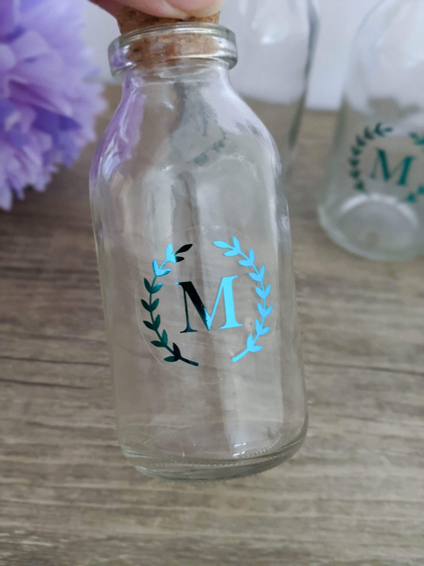 E&L Designs Clear Foil Monogram Wreath Stickers