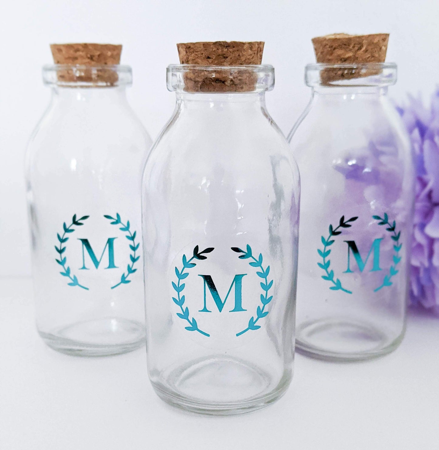 E&L Designs Clear Foil Monogram Wreath Stickers