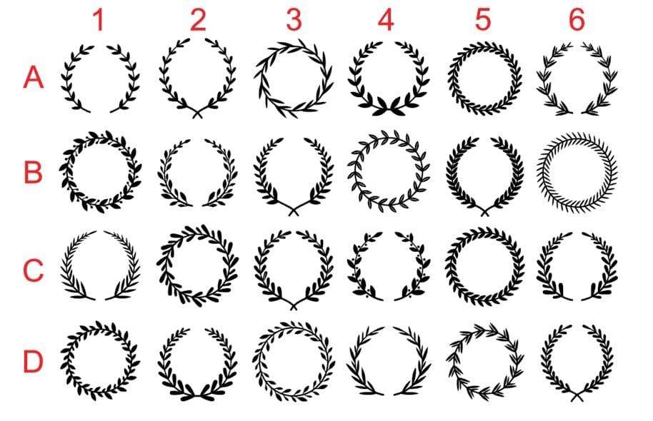 E&L Designs Clear Foil Monogram Wreath Stickers