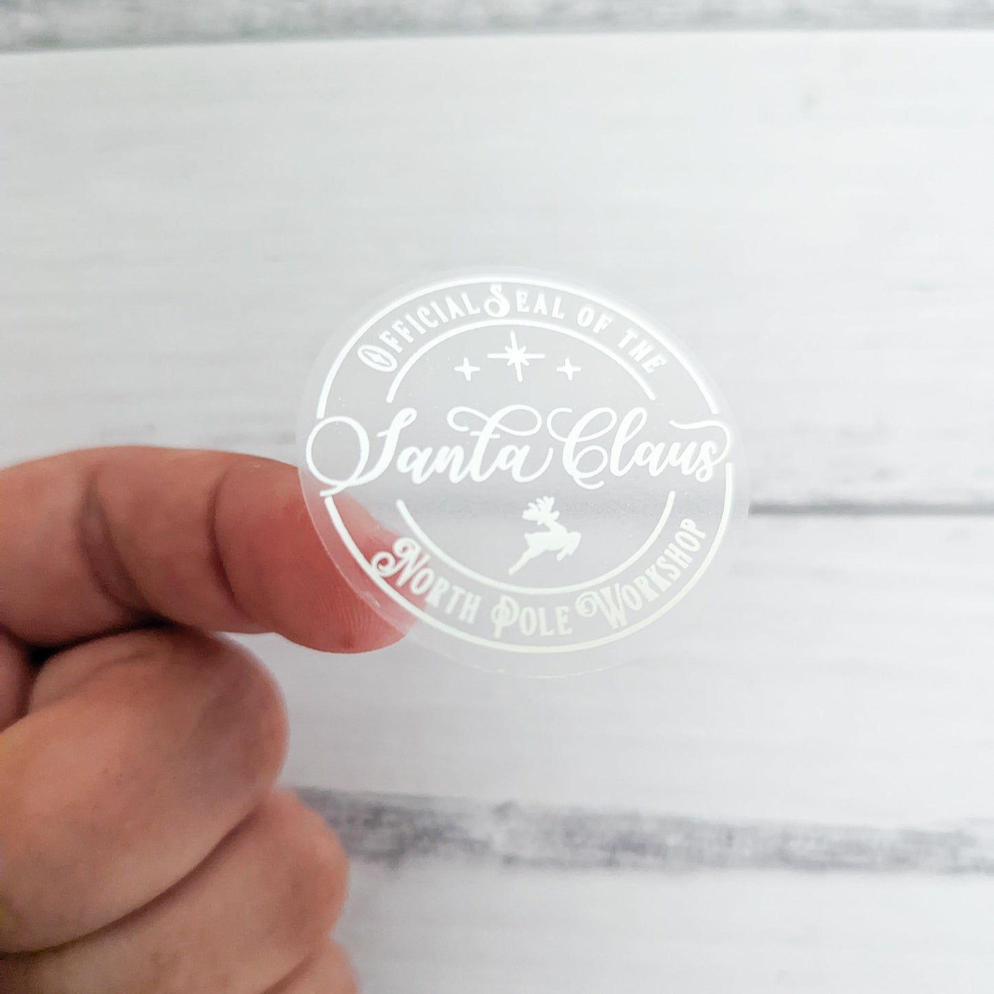 E&L Designs Clear Official Foiled North Pole Seal Stickers