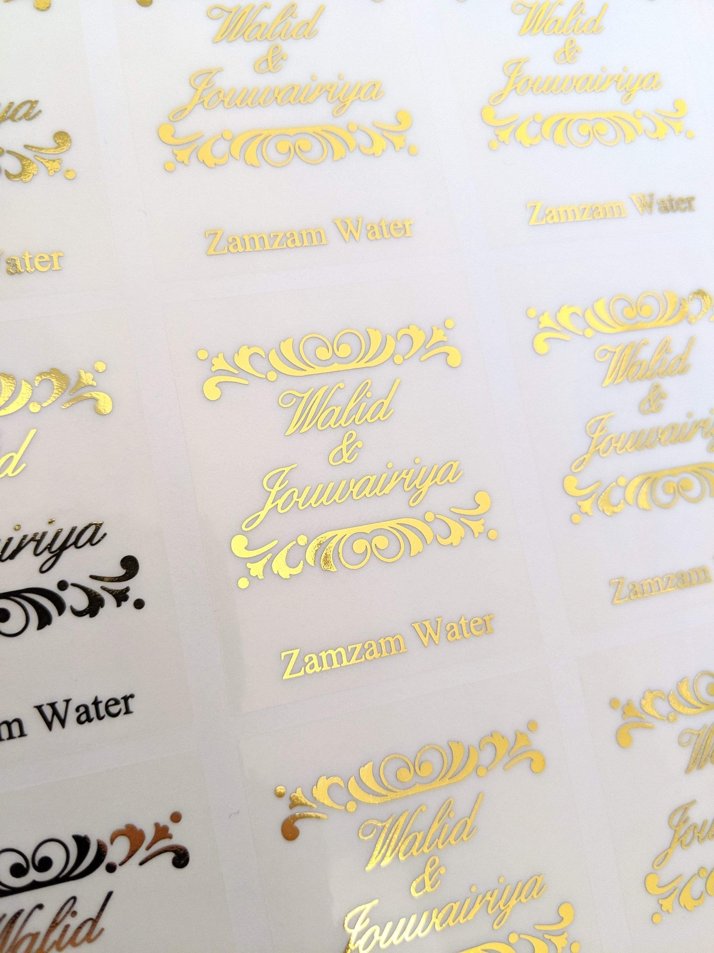 E&L Designs Clear Rectangle Wedding Envelope Seal Stickers with Flourish