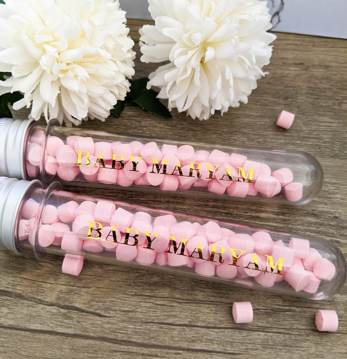 E&L Designs Clear Tube Foil Baby Name Stickers