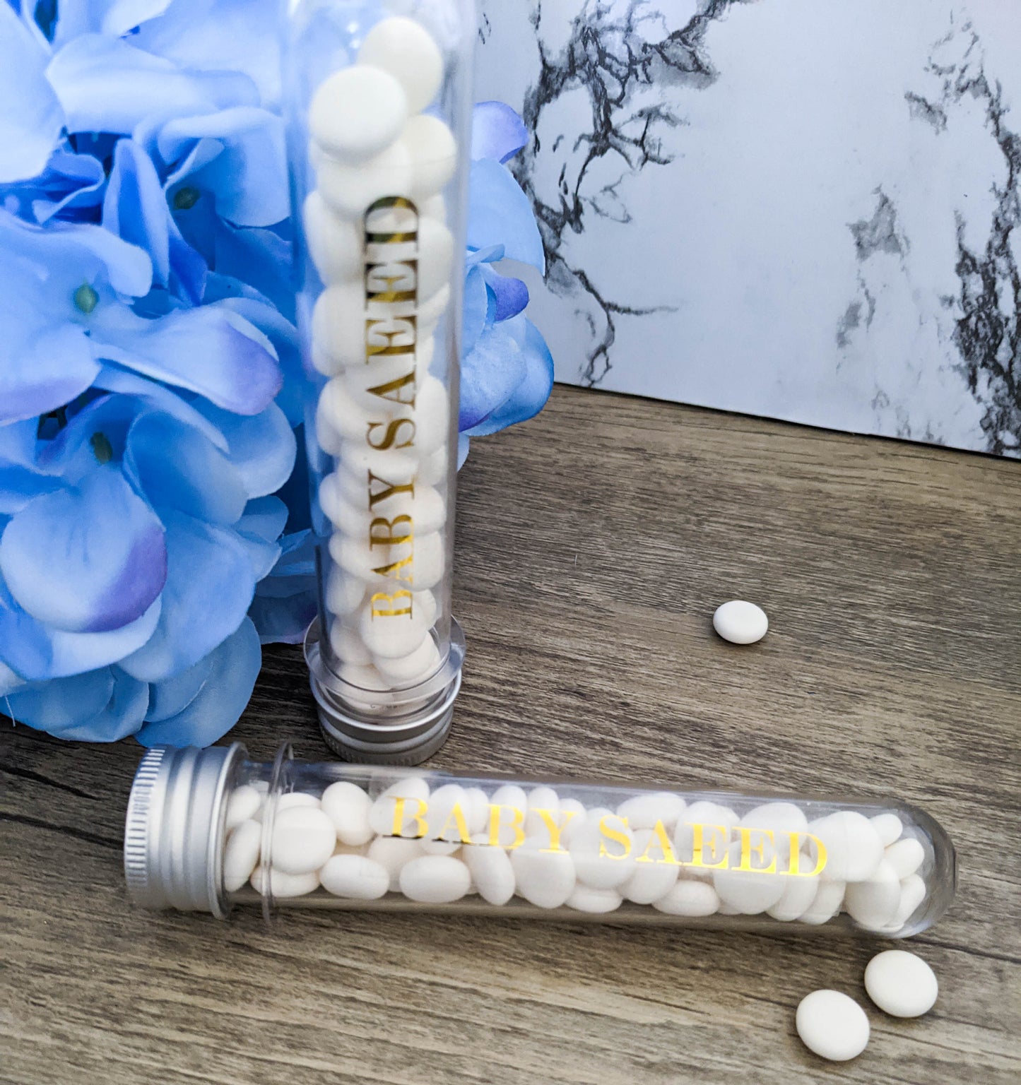 E&L Designs Clear Tube Foil Baby Name Stickers