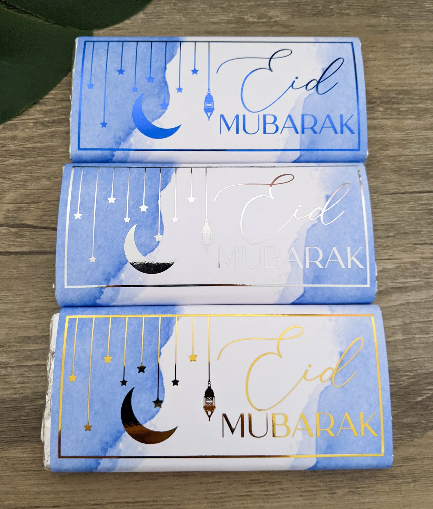 E&L Designs Colour Stars and Moon Eid Chocolate Wrappers, Set of 10