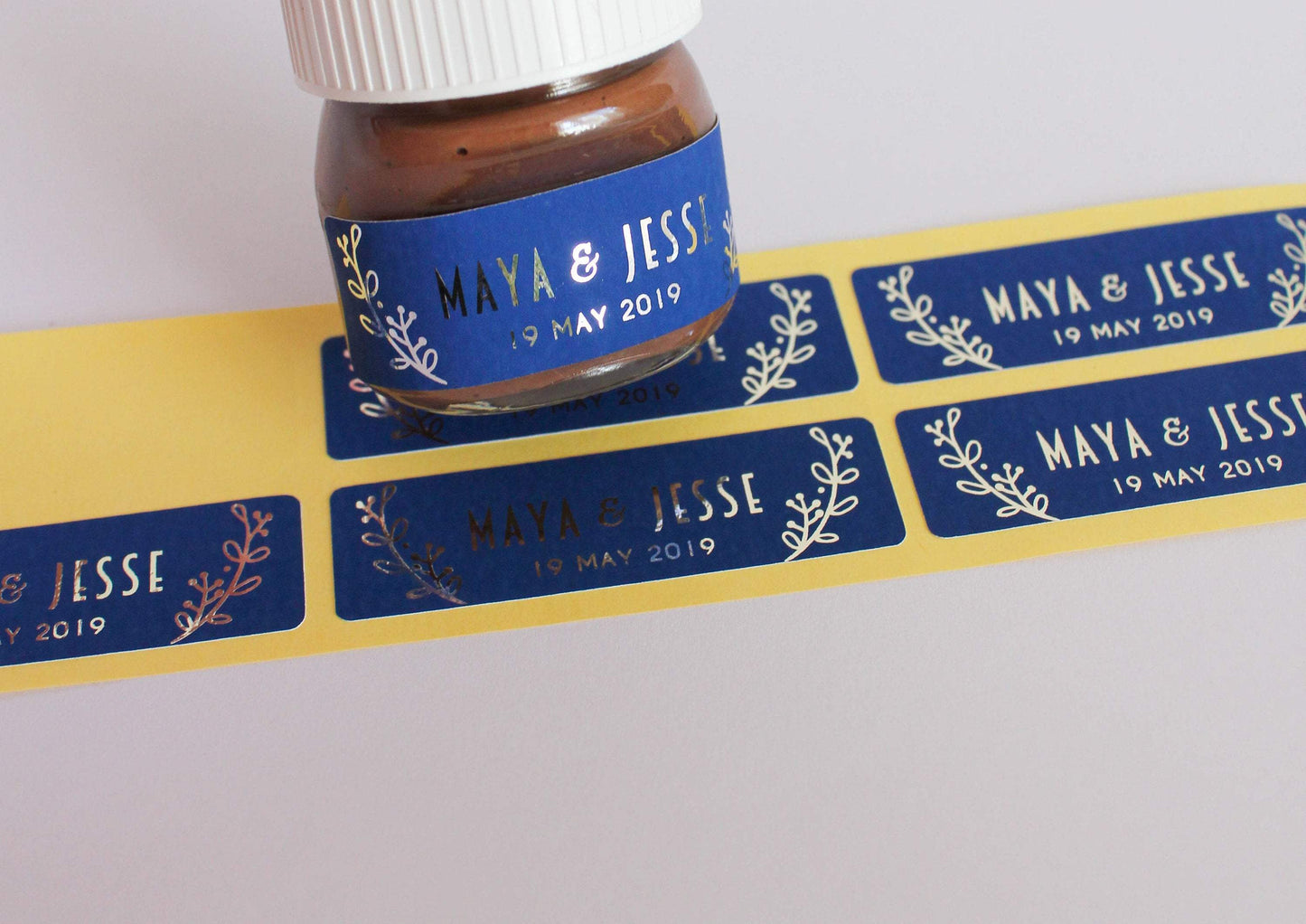 E&L Designs Coloured Foil Mini Nutella Jar Stickers x30