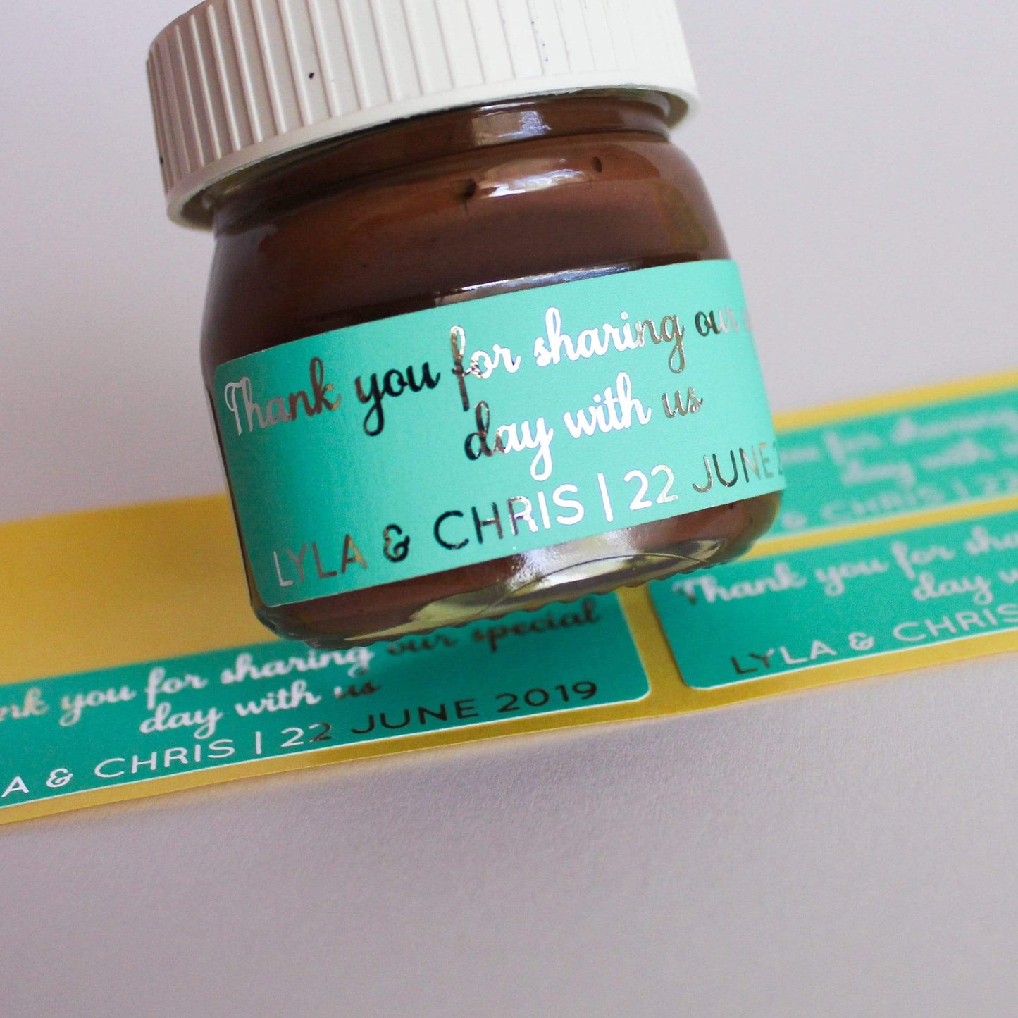E&L Designs Coloured Foil Mini Nutella Jar Stickers x30