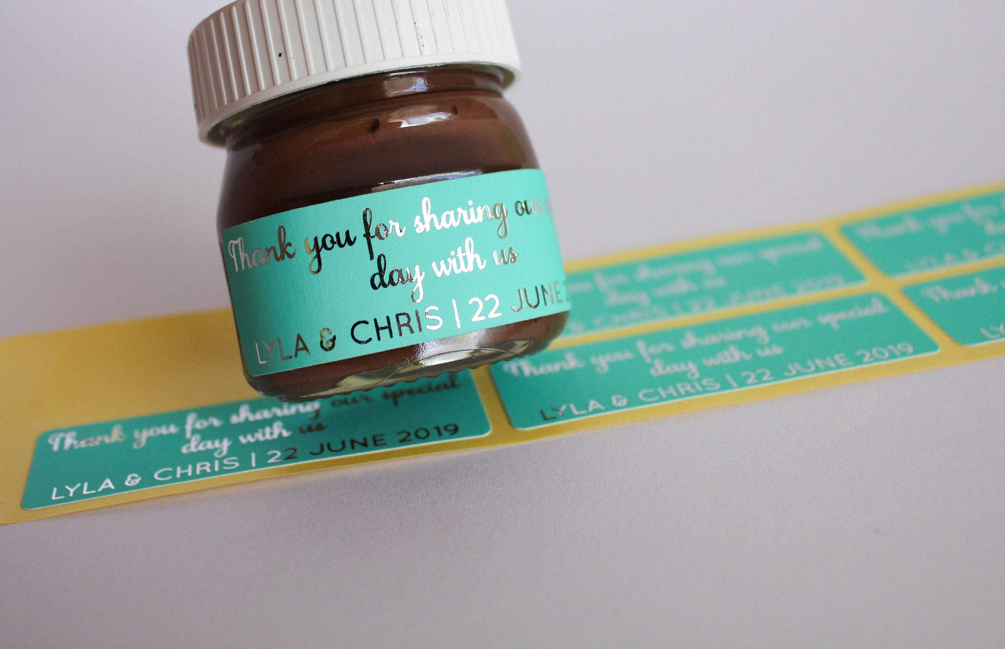 E&L Designs Coloured Foil Mini Nutella Jar Stickers x30