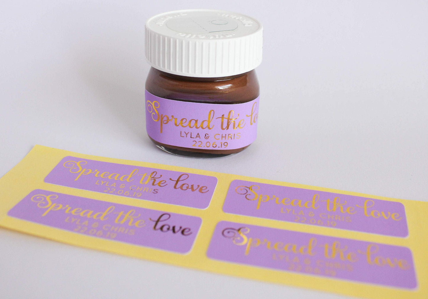 E&L Designs Coloured Foil Mini Nutella Jar Stickers x30