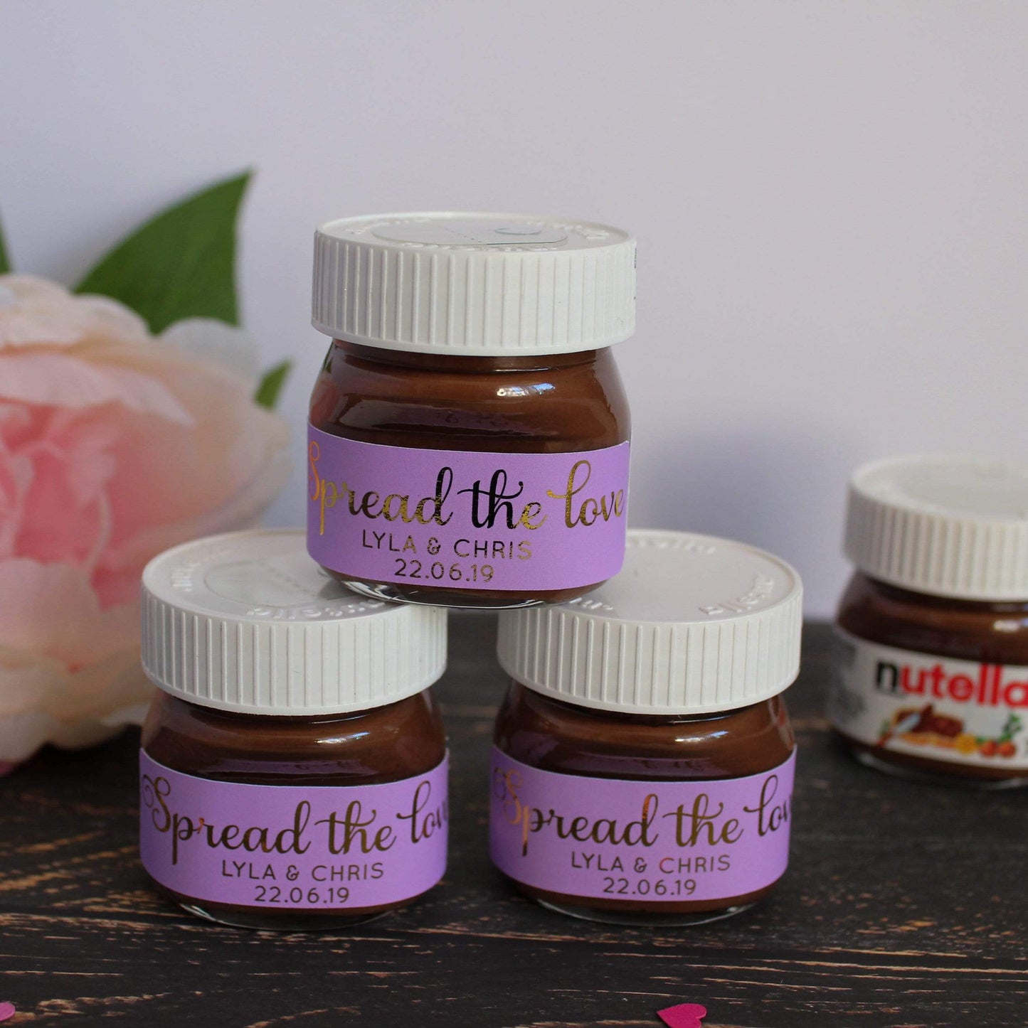 E&L Designs Coloured Foil Mini Nutella Jar Stickers x30