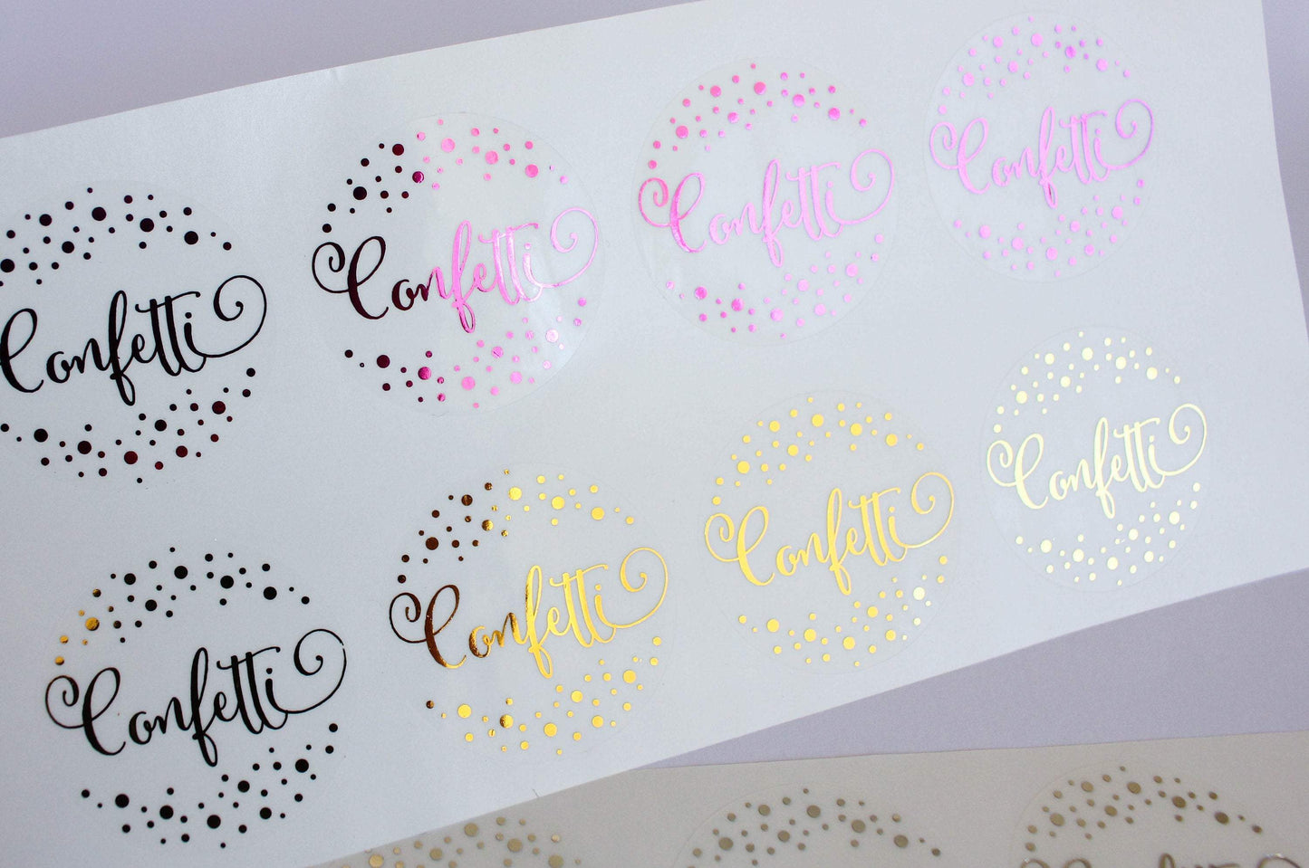 E&L Designs Confetti Clear Foil Stickers