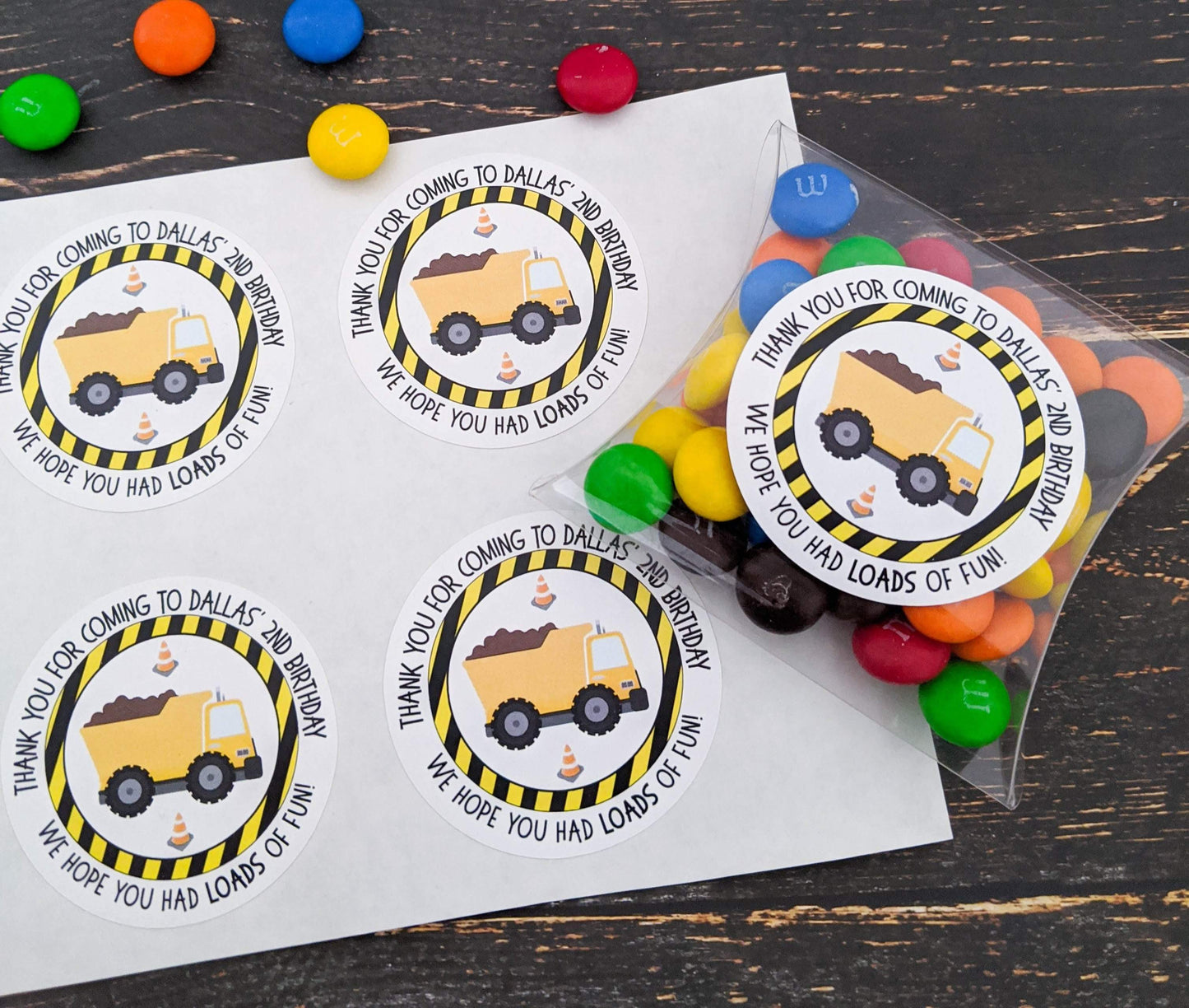 E&L Designs Construction Party Stickers