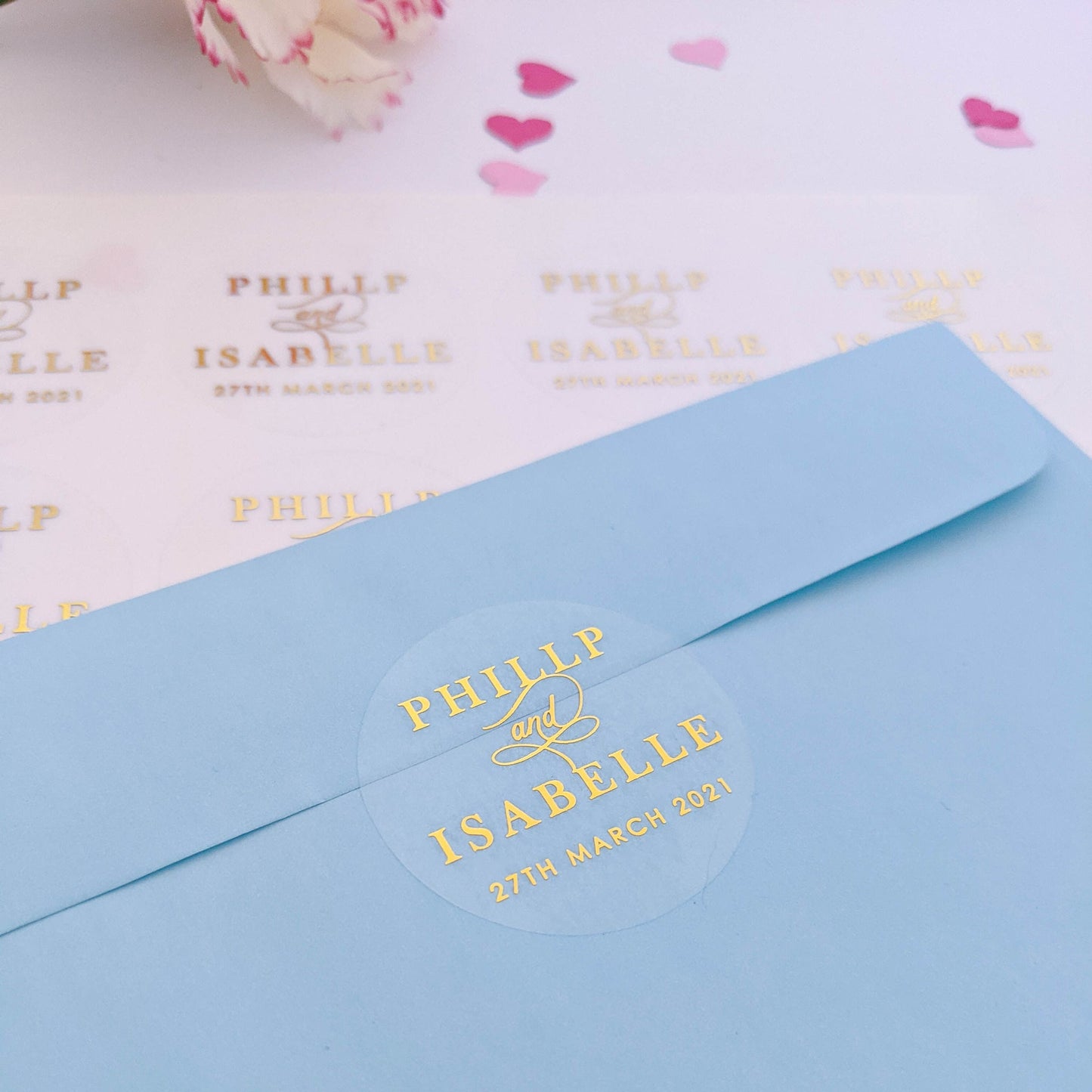 E&L Designs Couple Names Wedding Invitation Envelope Seals