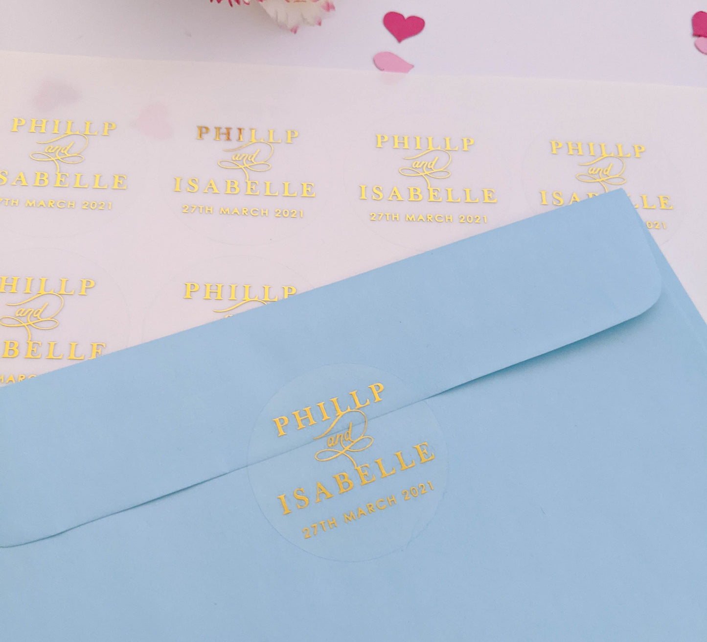 E&L Designs Couple Names Wedding Invitation Envelope Seals