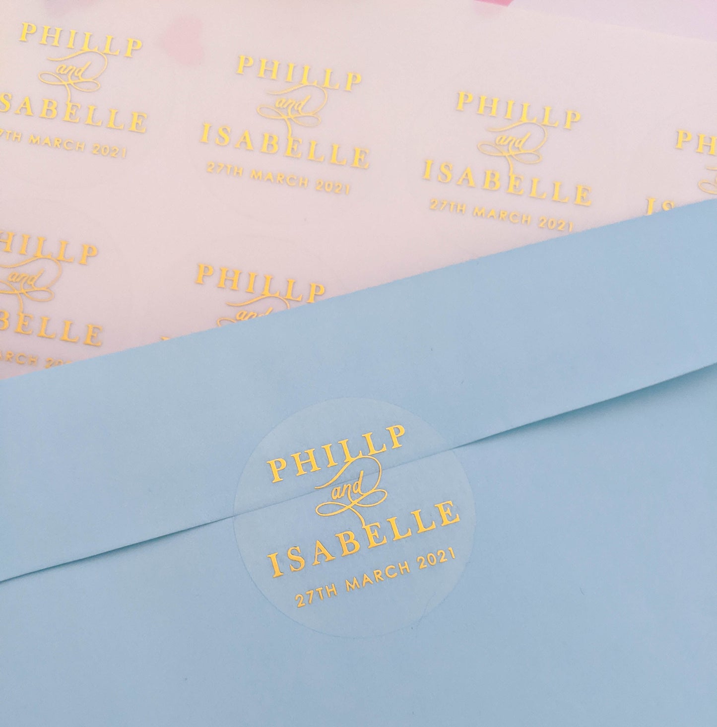 E&L Designs Couple Names Wedding Invitation Envelope Seals