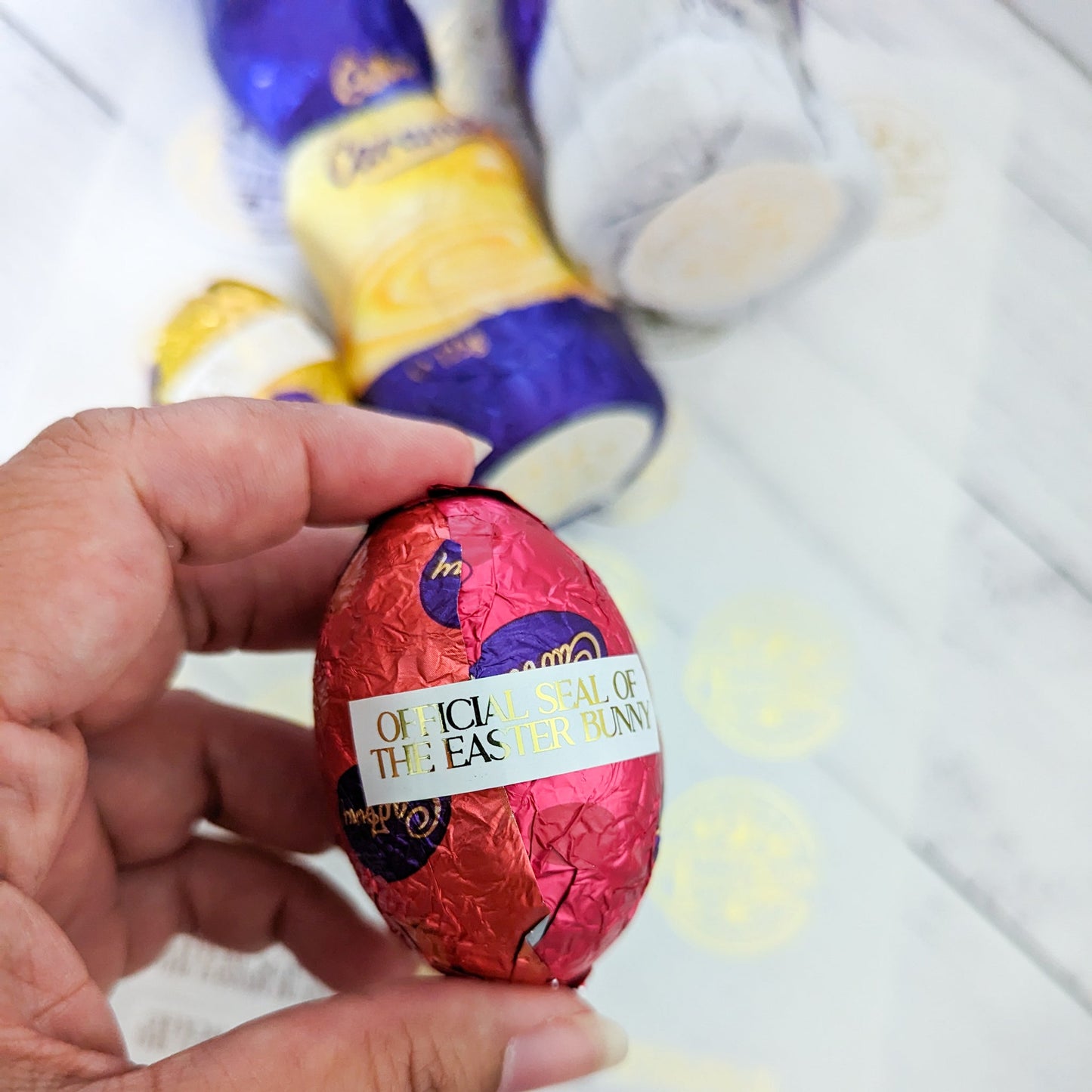 E&L Designs | Custom Foil Stickers Official Seal of the Easter Bunny Stickers