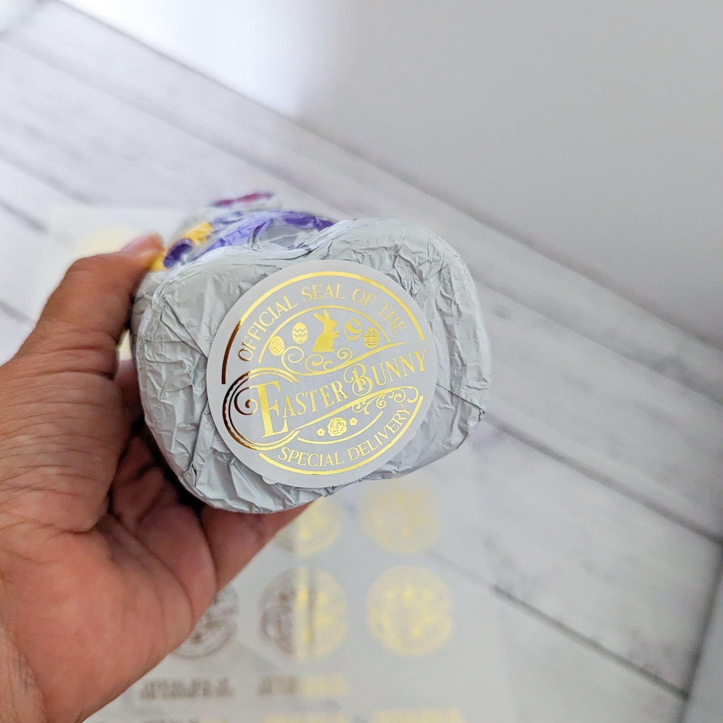 E&L Designs | Custom Foil Stickers Official Seal of the Easter Bunny Stickers