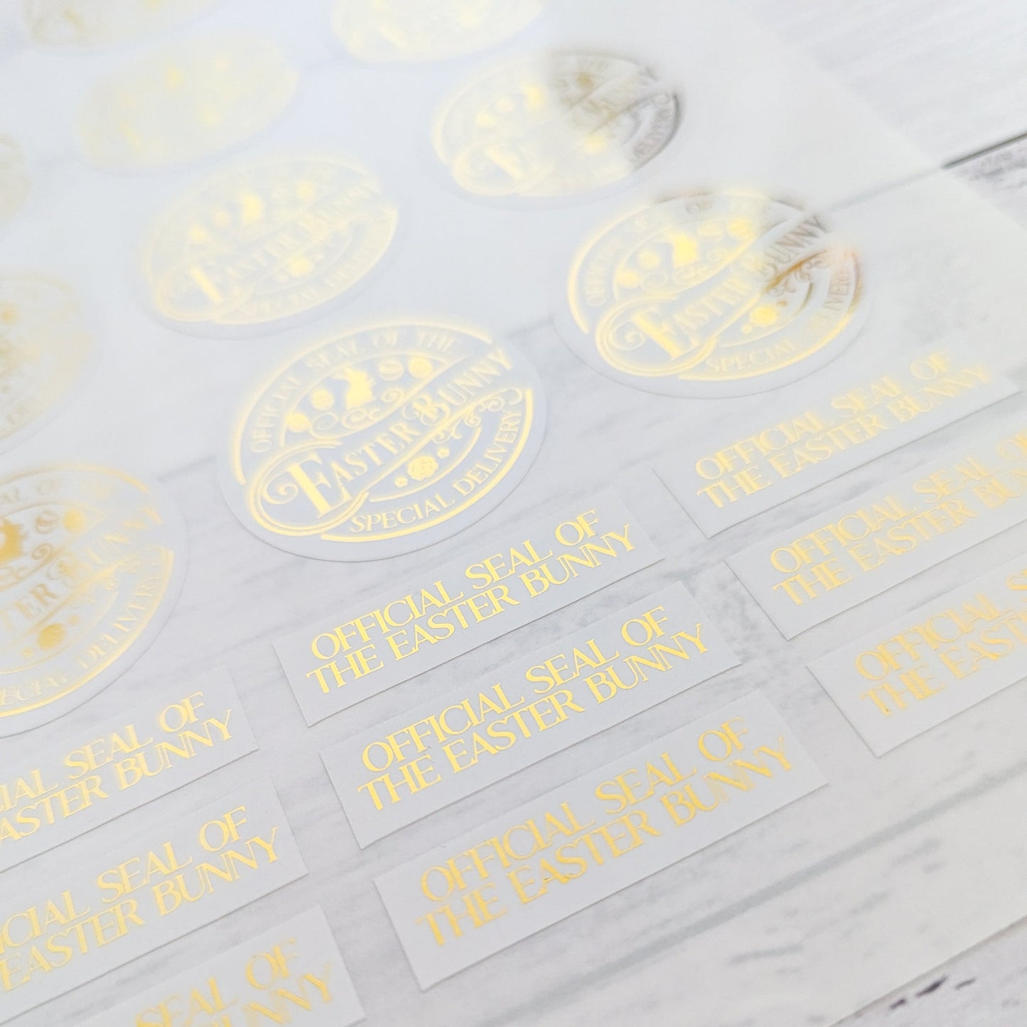 E&L Designs | Custom Foil Stickers Official Seal of the Easter Bunny Stickers