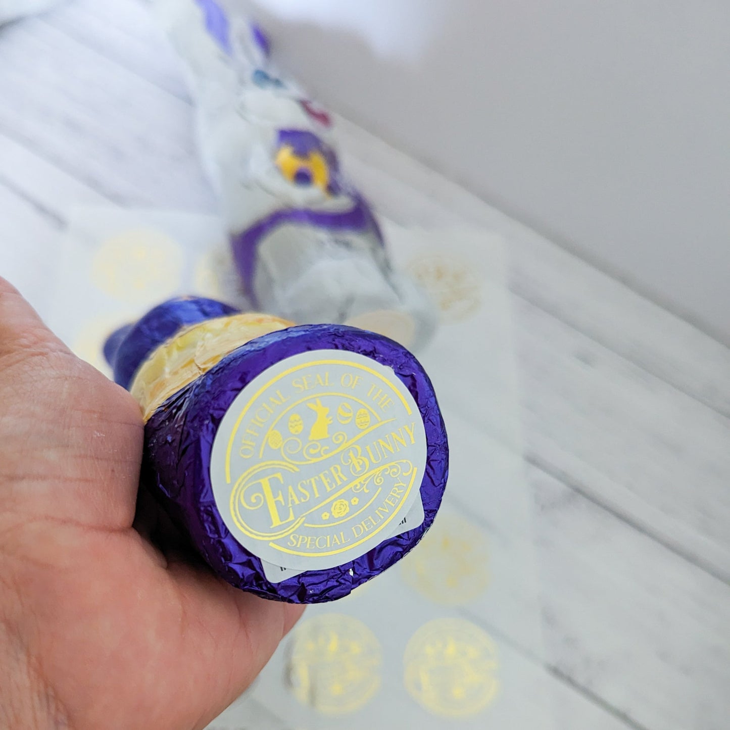 E&L Designs | Custom Foil Stickers Official Seal of the Easter Bunny Stickers