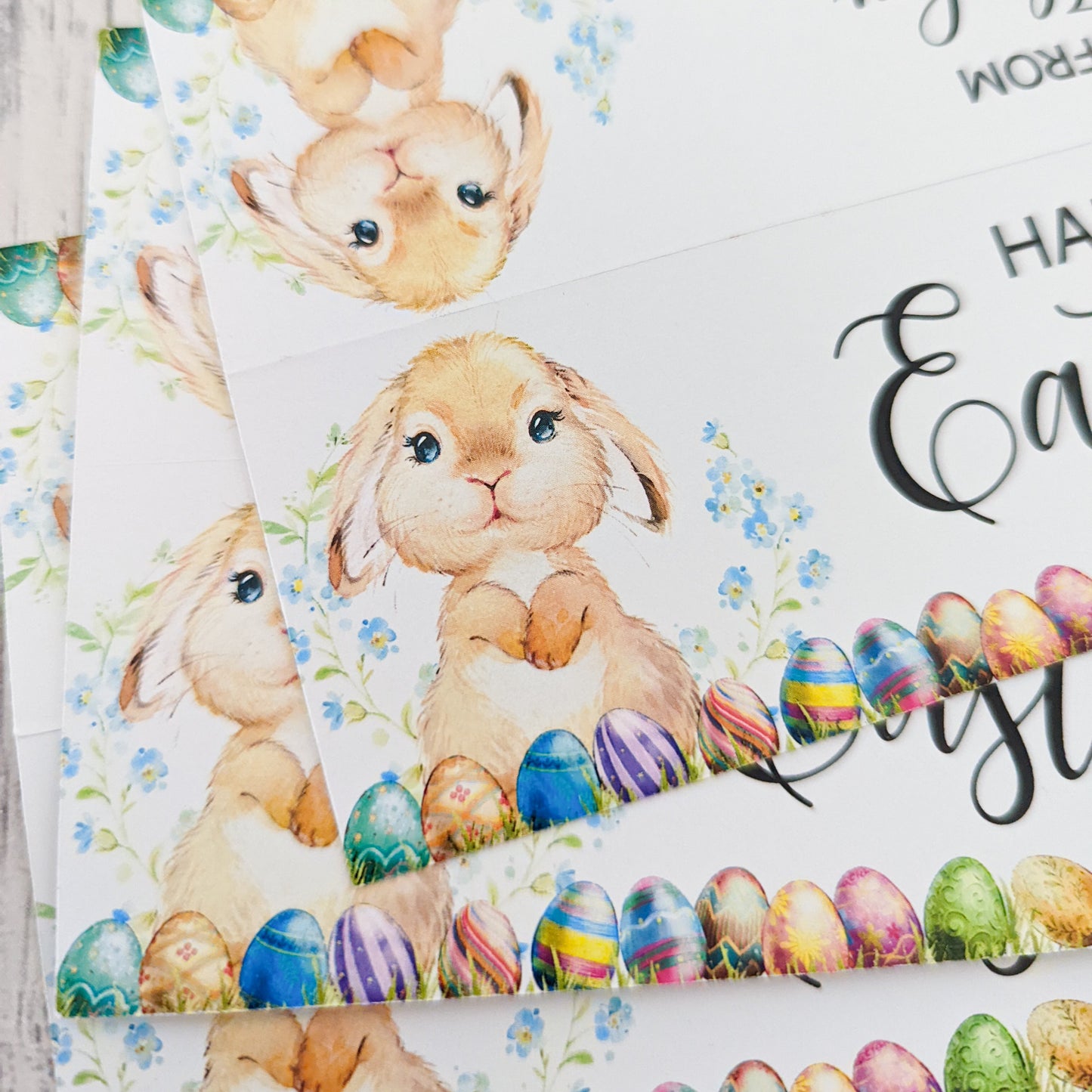 E&L Designs | Custom Foil Stickers Personalised Easter Bag Topper, Set of 6