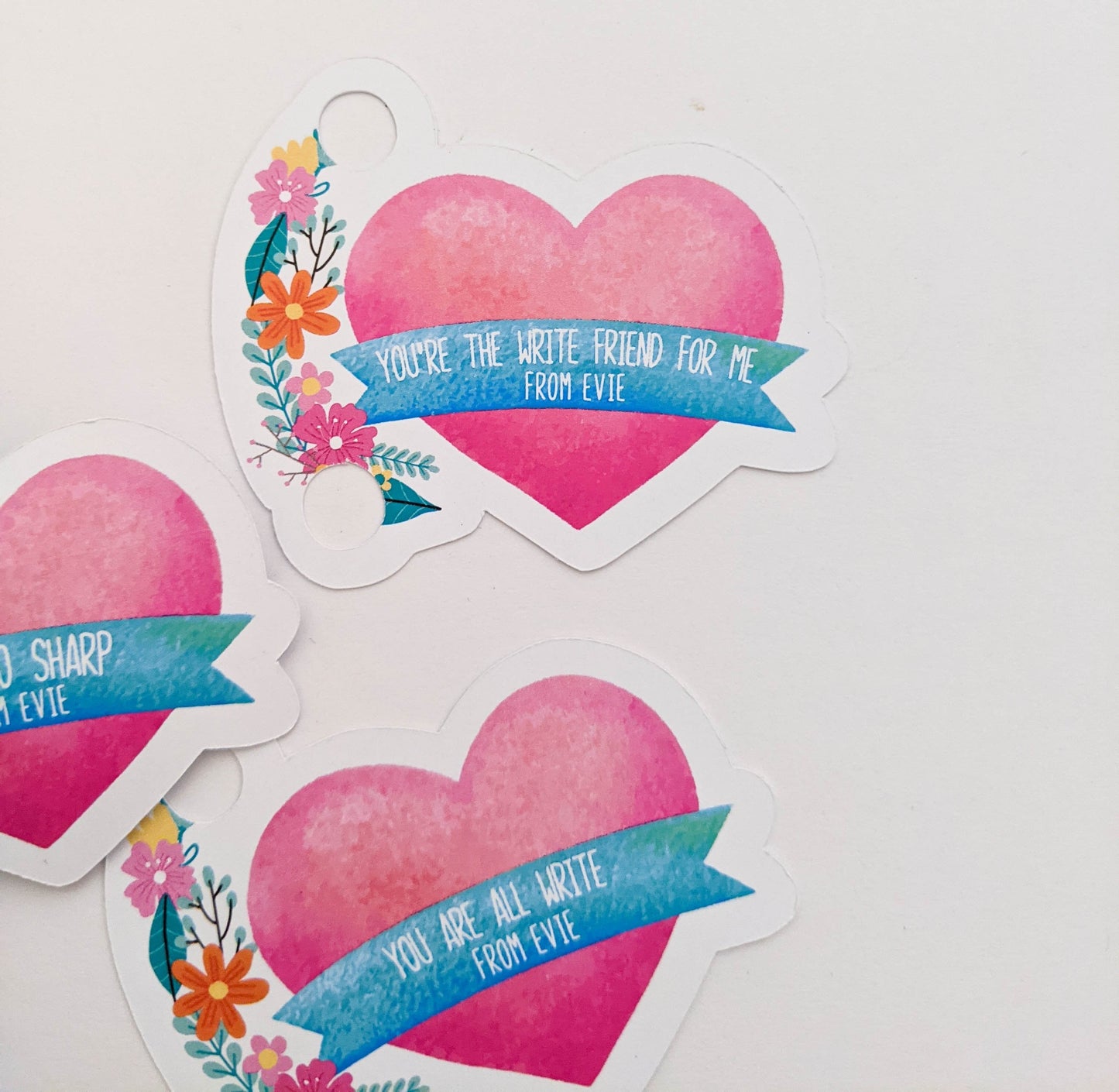 E&L Designs | Custom Foil Stickers Personalised Valentine's Day Pencil Holder, Set of 12