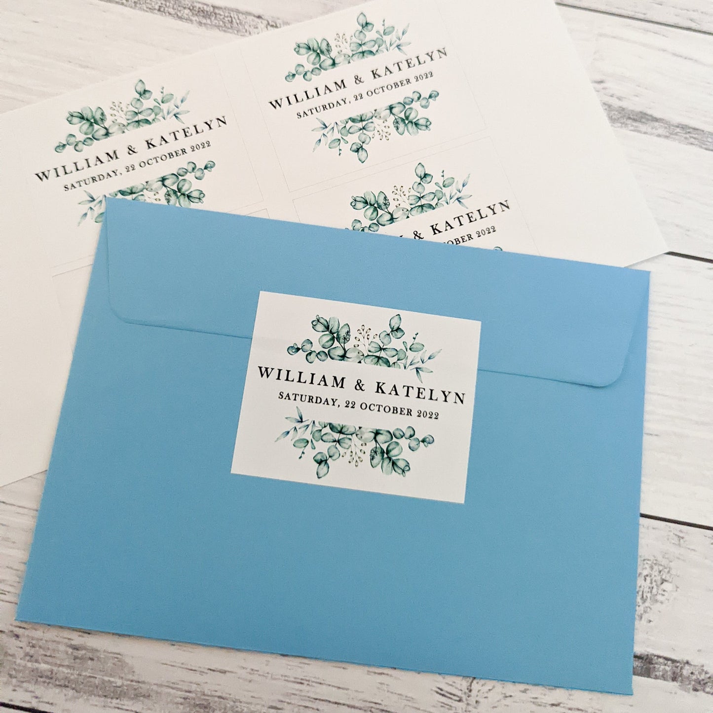 E&L Designs | Custom Foil Stickers Rectangle Eucalyptus Foliage Stickers