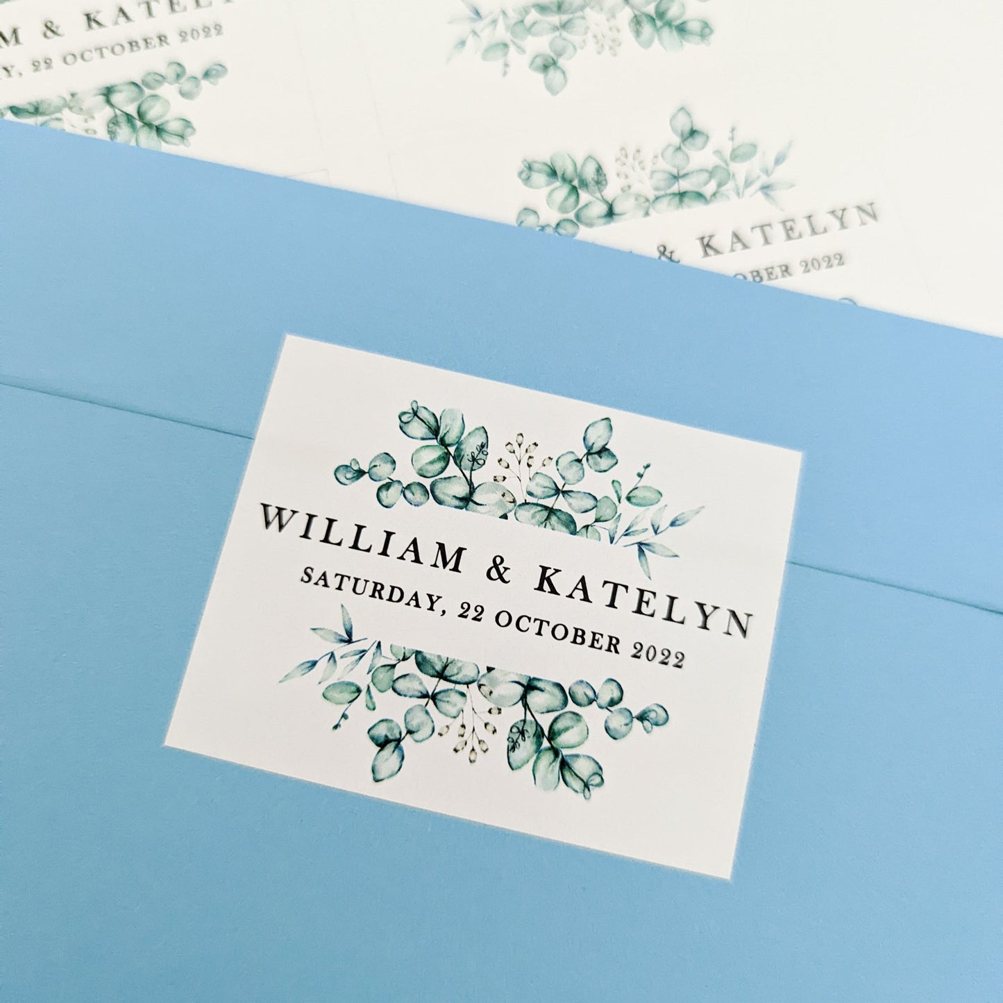 E&L Designs | Custom Foil Stickers Rectangle Eucalyptus Foliage Stickers