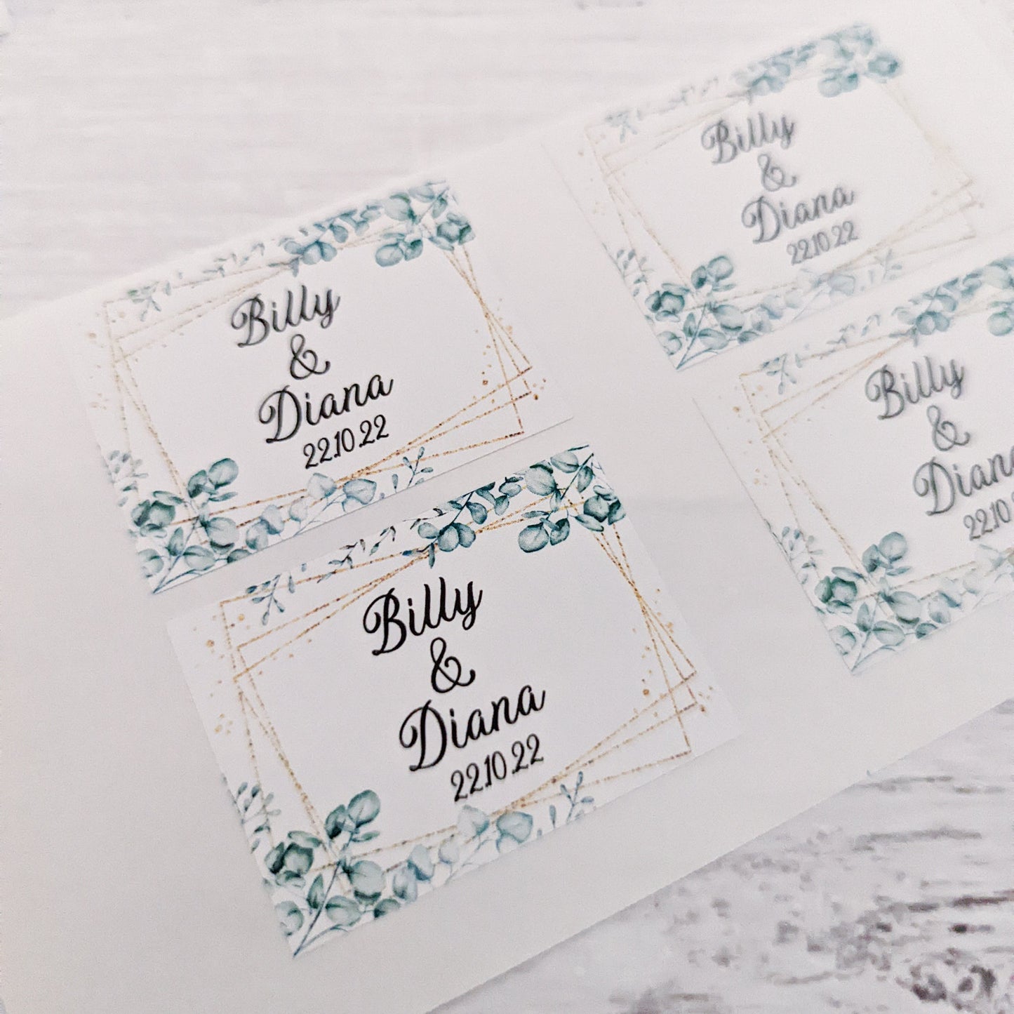 E&L Designs | Custom Foil Stickers Rectangle & Faux Gold Foliage Stickers