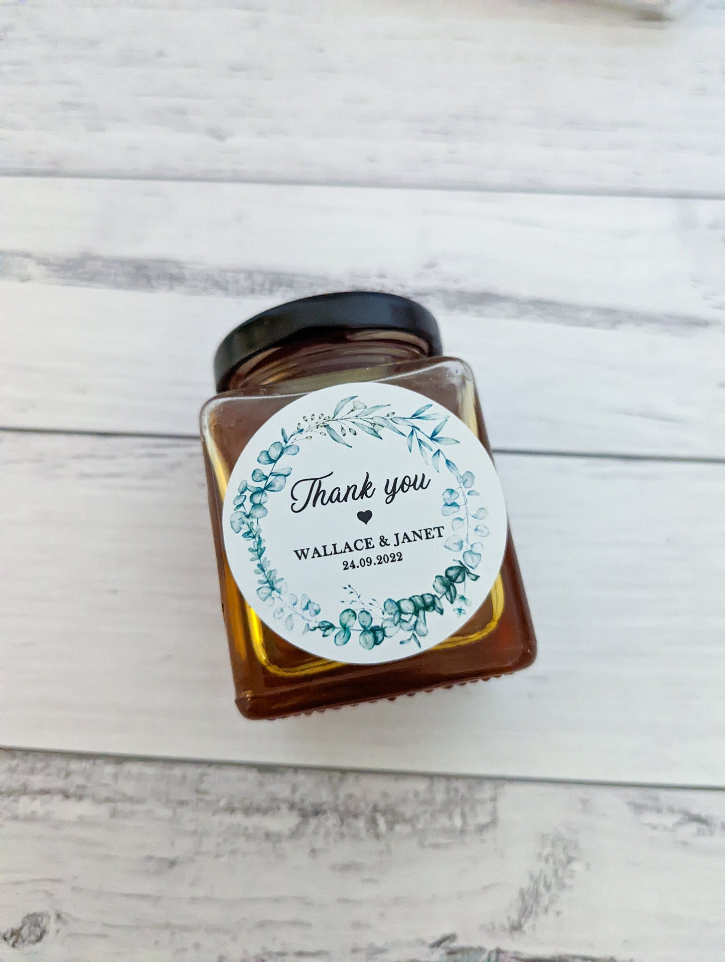 E&L Designs | Custom Foil Stickers Round Thank You Stickers- Eucalyptus Foliage