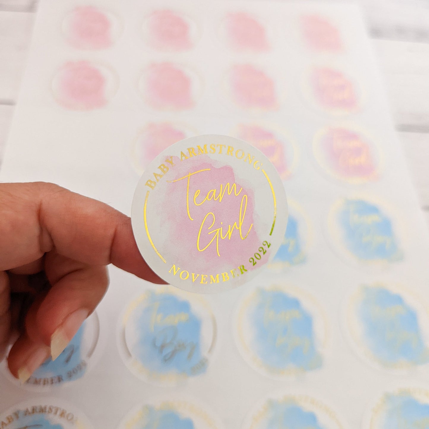 E&L Designs | Custom Foil Stickers Team Boy Team Girl Foil Stickers