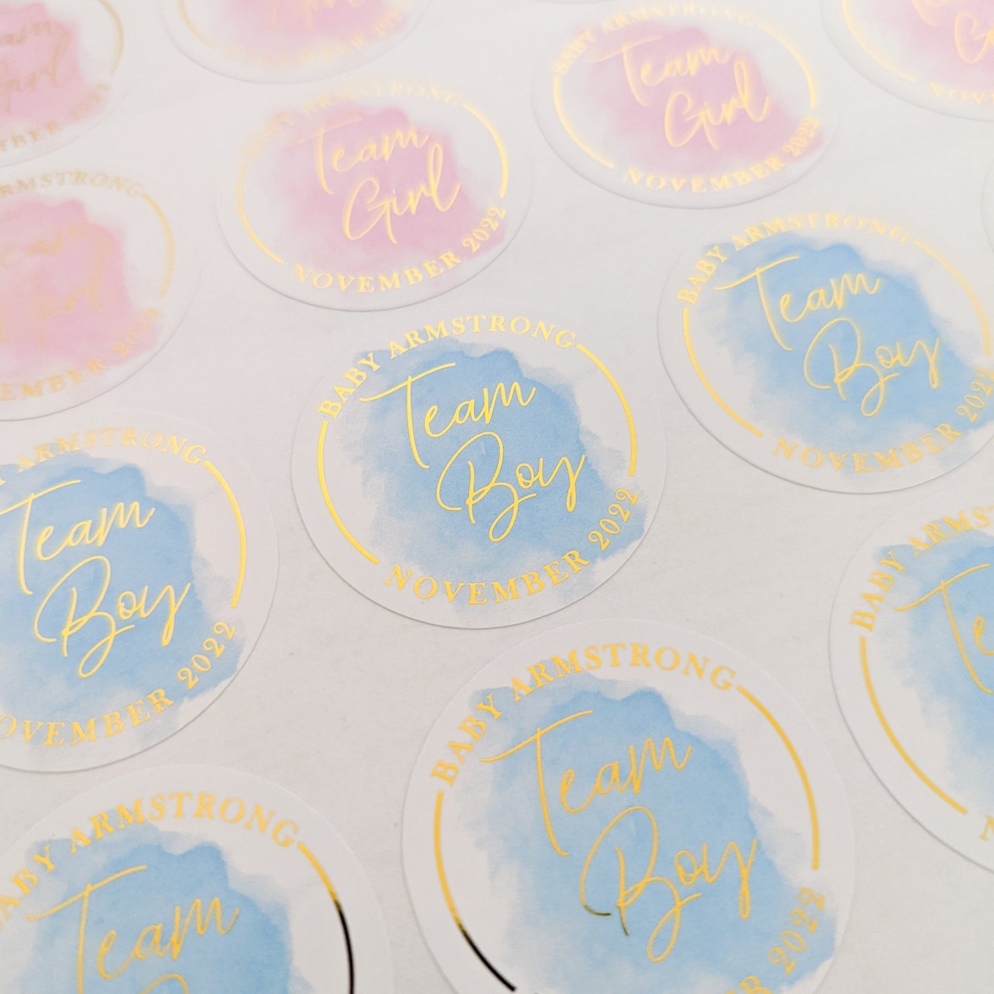 E&L Designs | Custom Foil Stickers Team Boy Team Girl Foil Stickers
