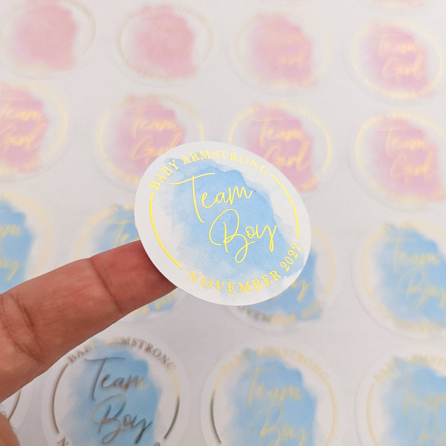 E&L Designs | Custom Foil Stickers Team Boy Team Girl Foil Stickers