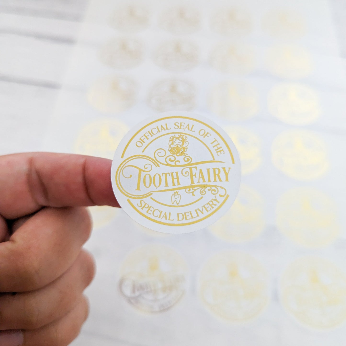 E&L Designs | Custom Foil Stickers Tooth Fairy Stickers, Official Seal