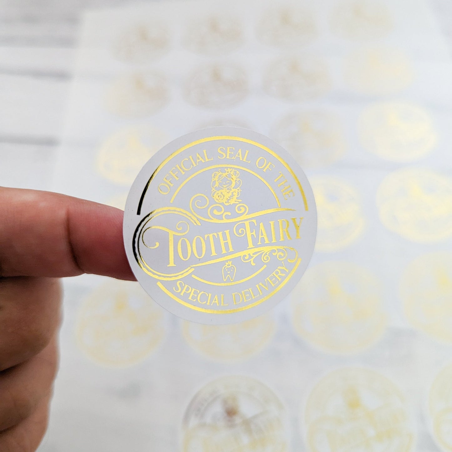 E&L Designs | Custom Foil Stickers Tooth Fairy Stickers, Official Seal