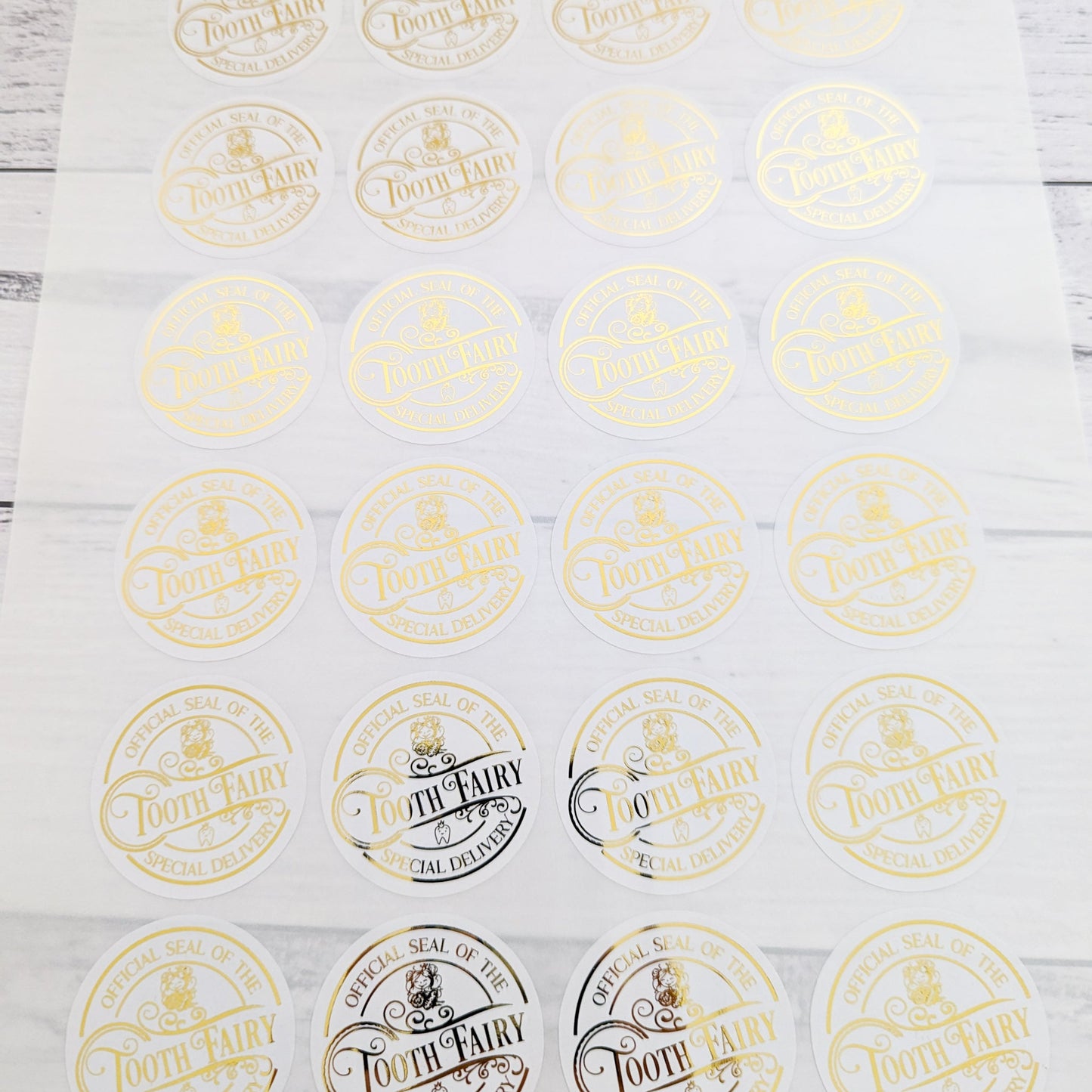 E&L Designs | Custom Foil Stickers Tooth Fairy Stickers, Official Seal