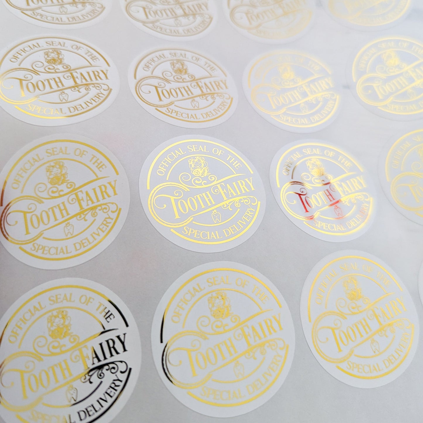 E&L Designs | Custom Foil Stickers Tooth Fairy Stickers, Official Seal