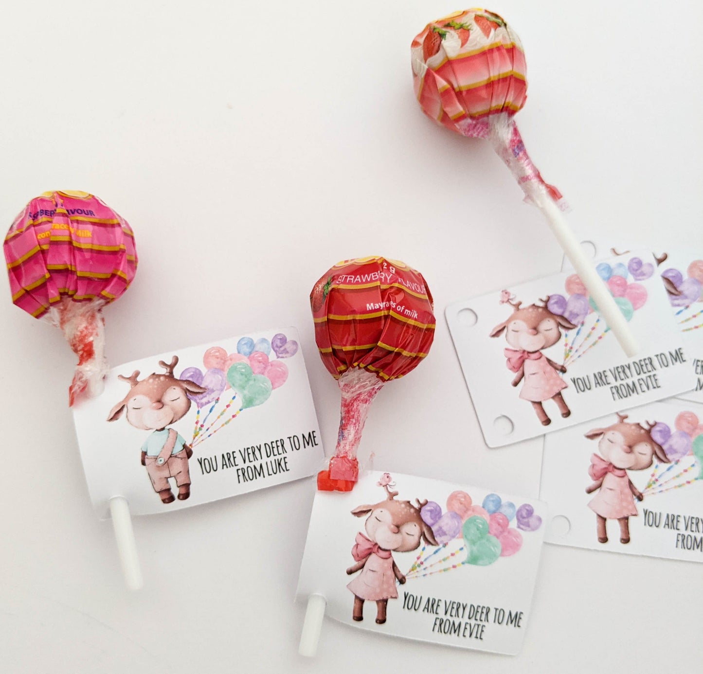 E&L Designs | Custom Foil Stickers Very Deer to Me Lollipop Holder, Set of 21