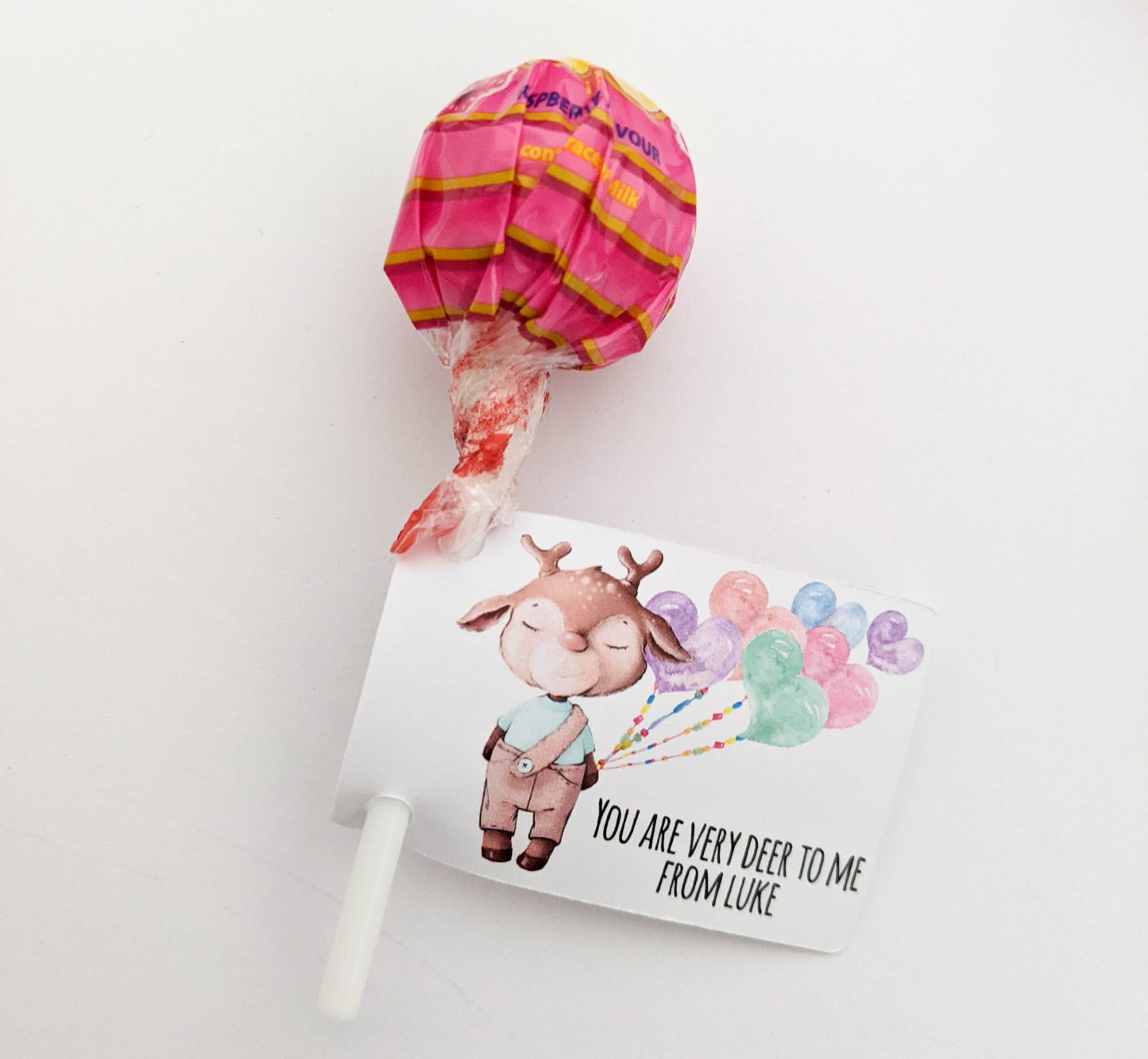 E&L Designs | Custom Foil Stickers Very Deer to Me Lollipop Holder, Set of 21