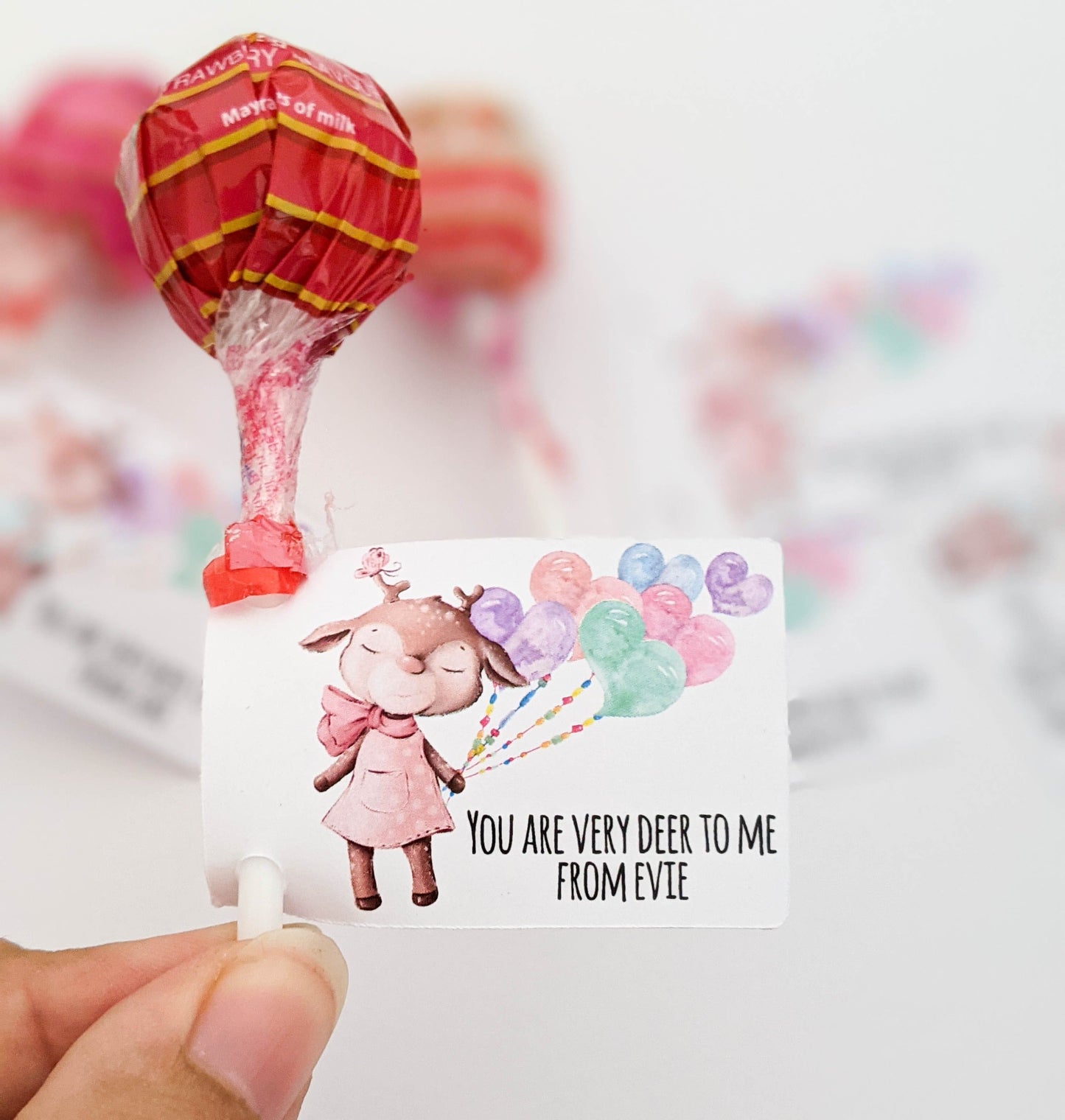 E&L Designs | Custom Foil Stickers Very Deer to Me Lollipop Holder, Set of 21