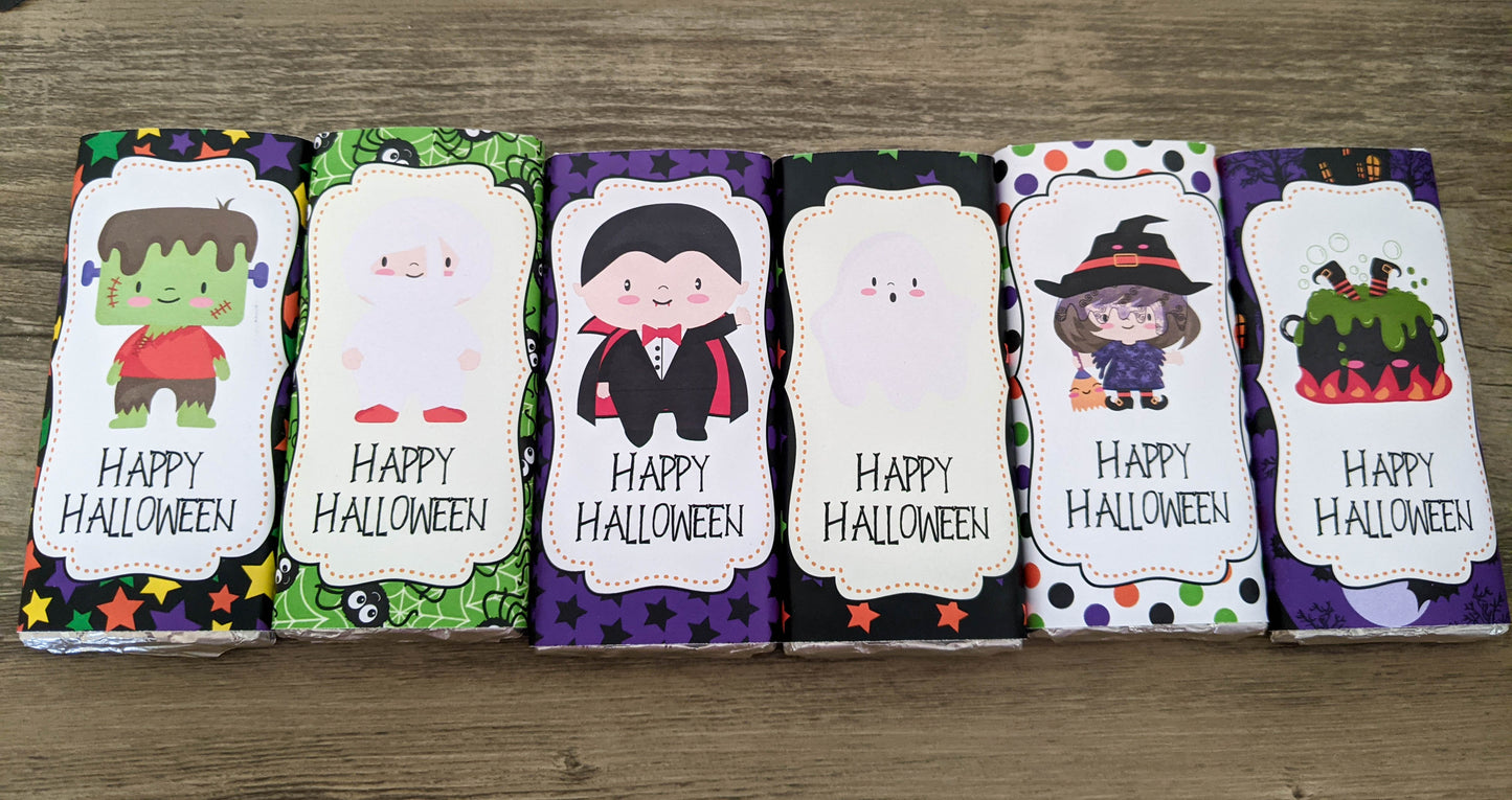 E&L Designs Cute Halloween Chocolate Wrappers, Set of 6