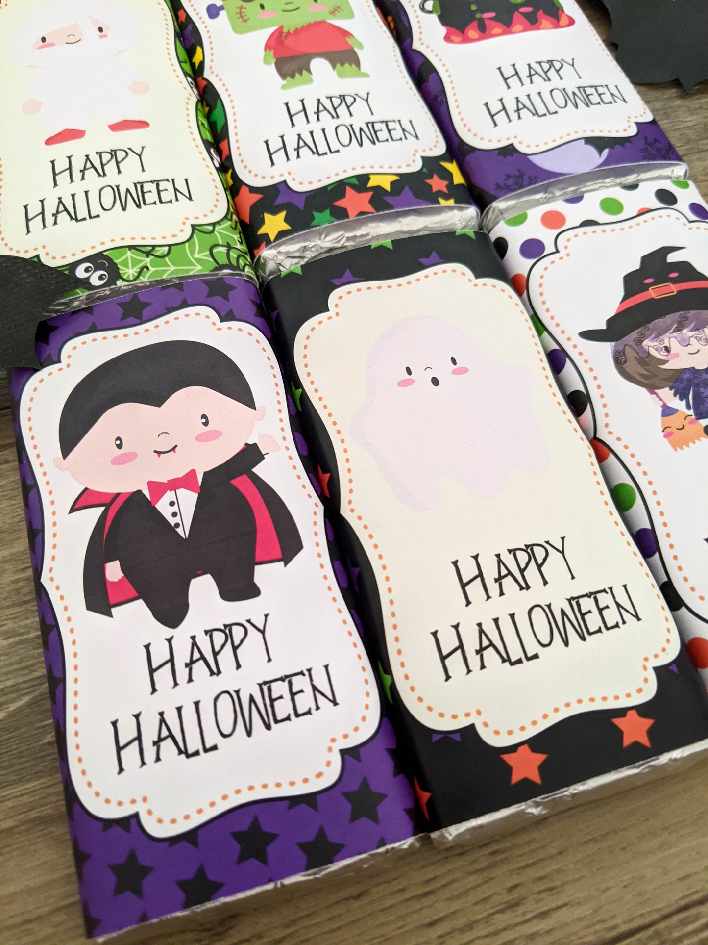 E&L Designs Cute Halloween Chocolate Wrappers, Set of 6