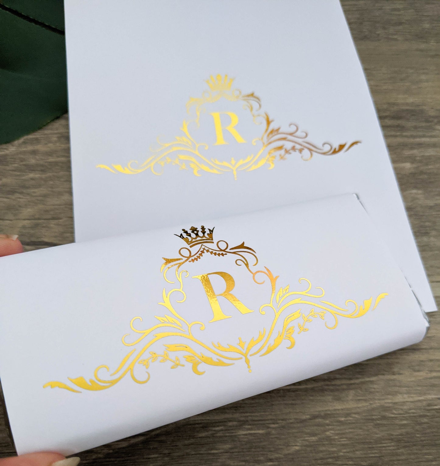 E&L Designs Detailed Monogram Chocolate Wrappers, Set of 10