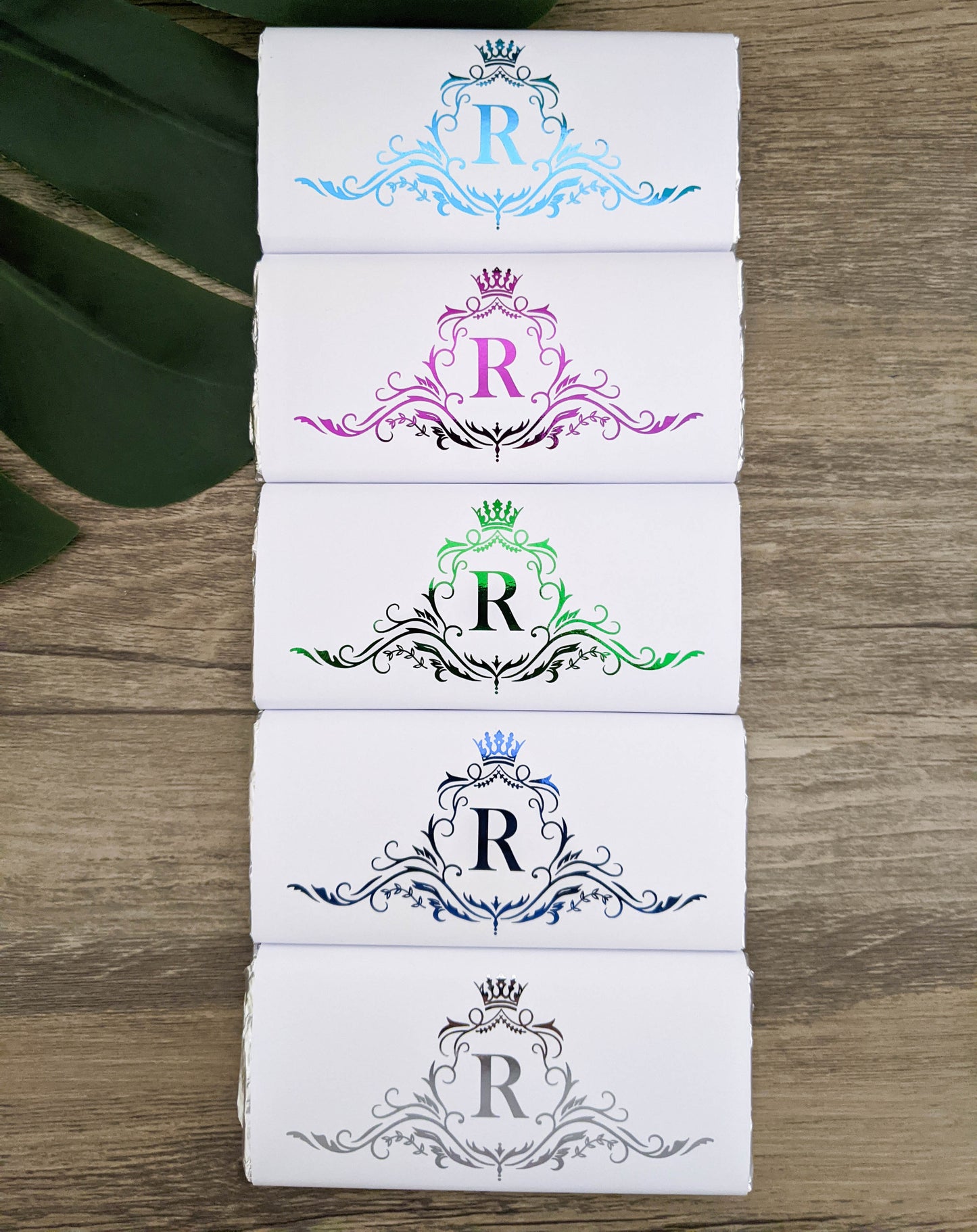 E&L Designs Detailed Monogram Chocolate Wrappers, Set of 10