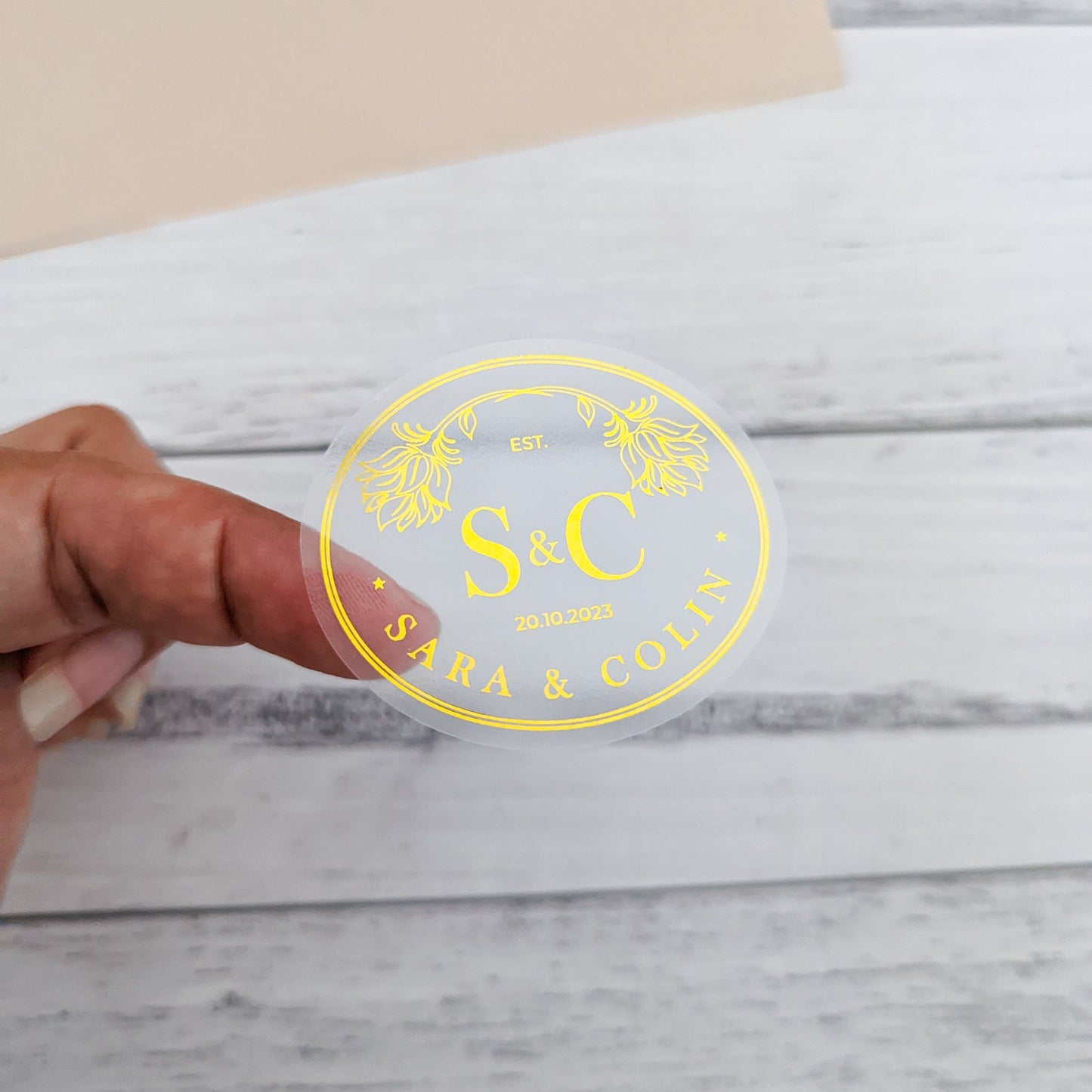 E&L Designs Detailed Oval Wedding Invitation Envelope Seals