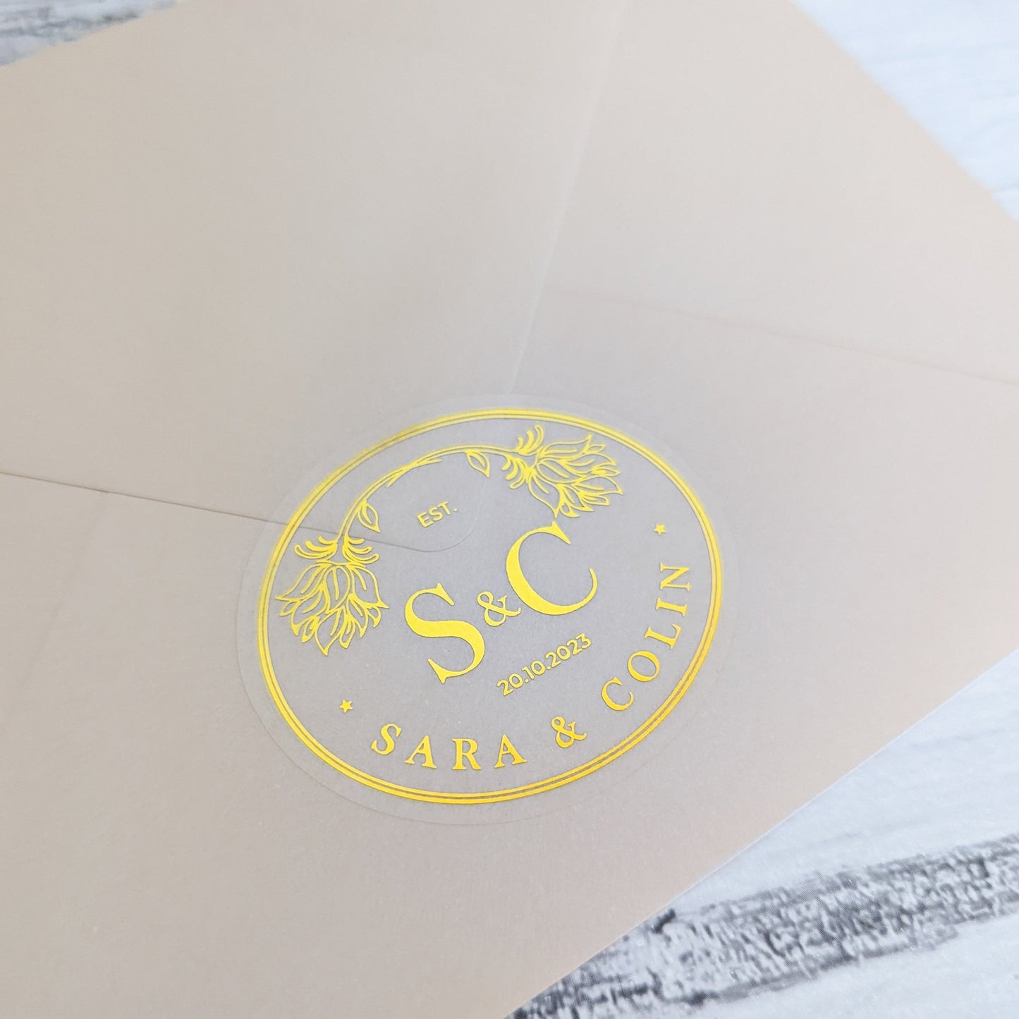 E&L Designs Detailed Oval Wedding Invitation Envelope Seals