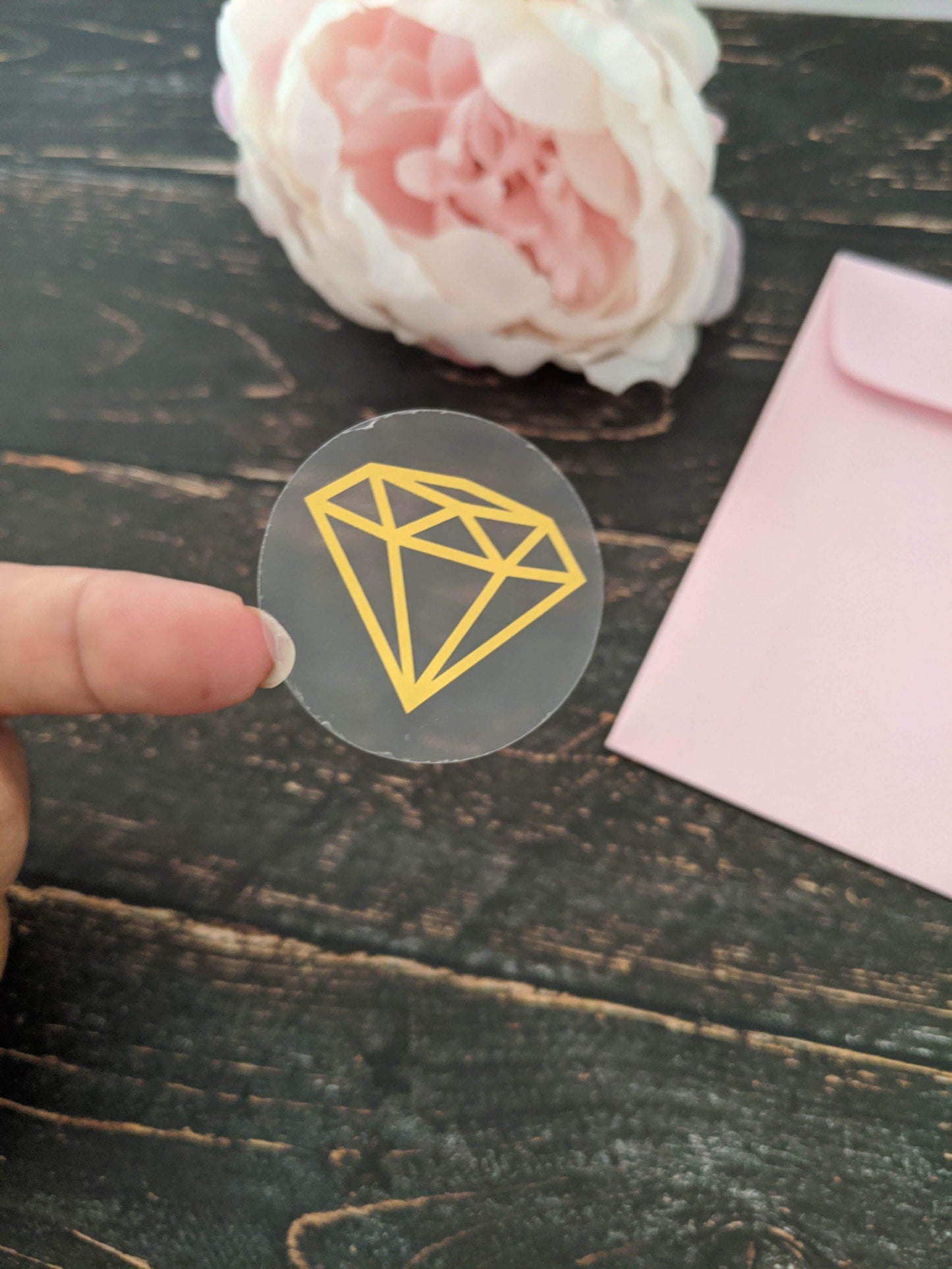 E&L Designs Clear Foil Diamond Stickers
