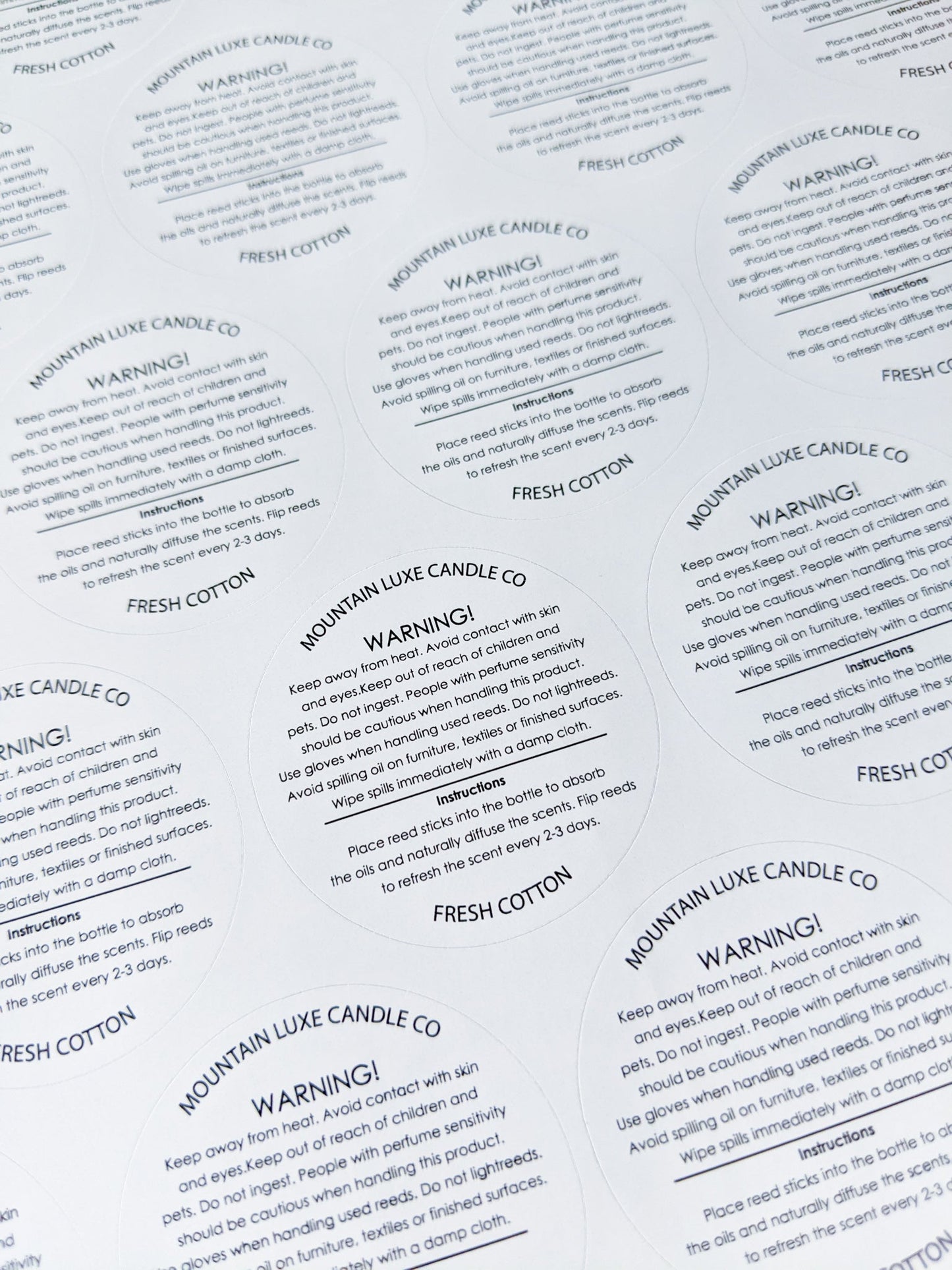 E&L Designs Diffuser Warning Stickers