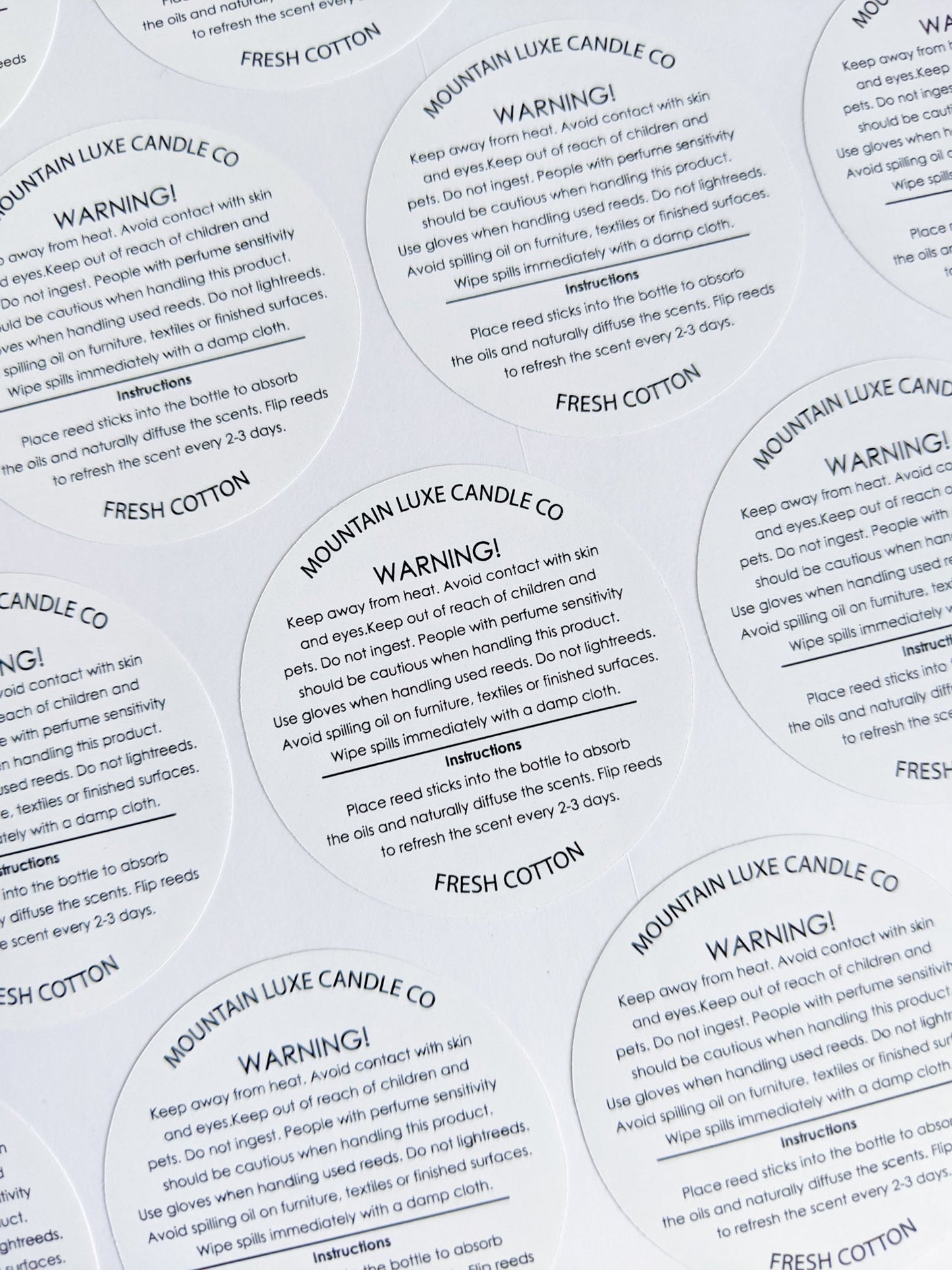E&L Designs Diffuser Warning Stickers